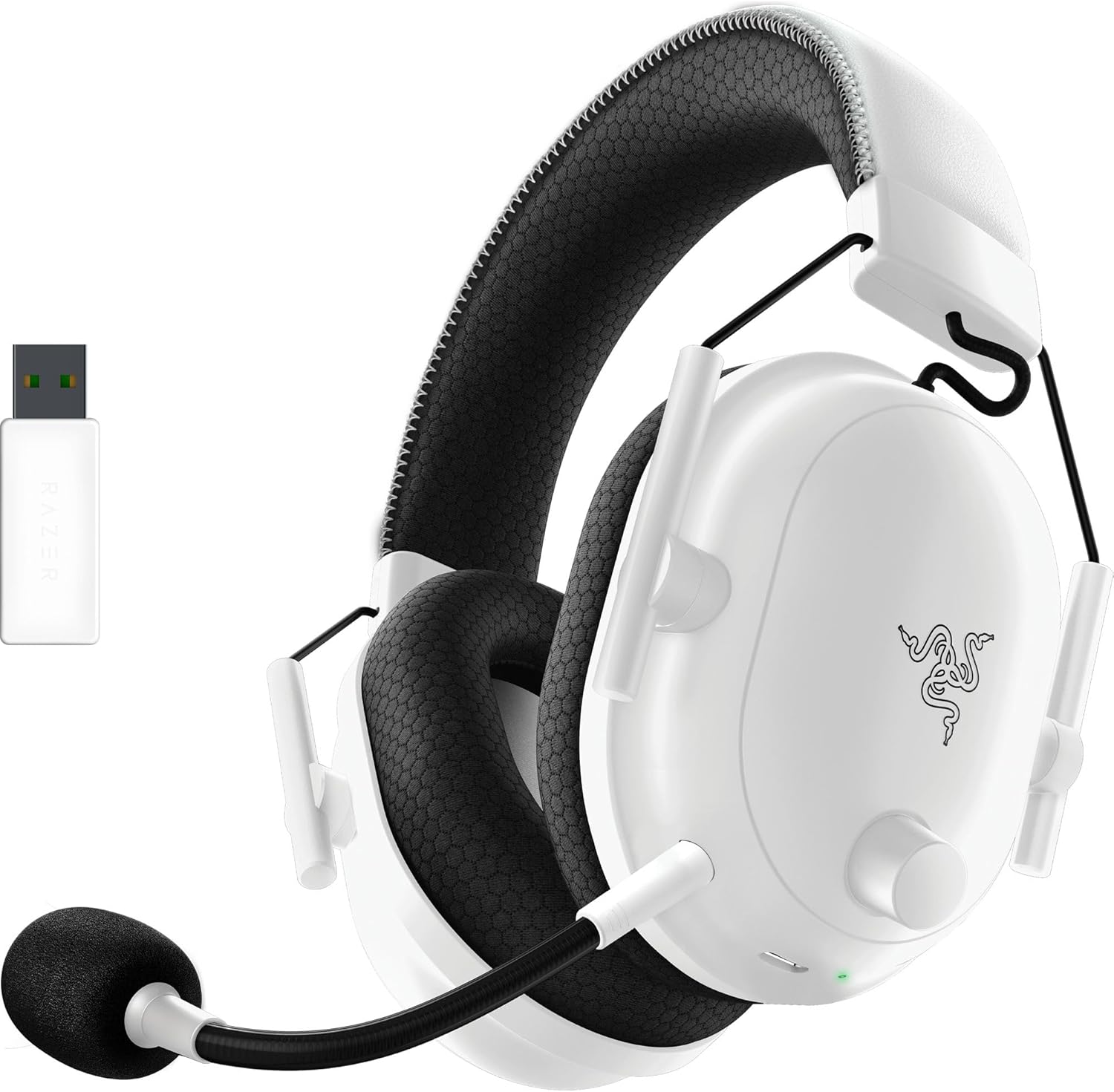 Razer BlackShark V2 Pro Wireless Gaming Headset 2023 Edition: Detachable Mic – Pro-Tuned FPS Profiles – 50mm Drivers – Noise-Isolating Earcups w/Ultra-Soft Memory Foam – 70 Hr Battery Life – White