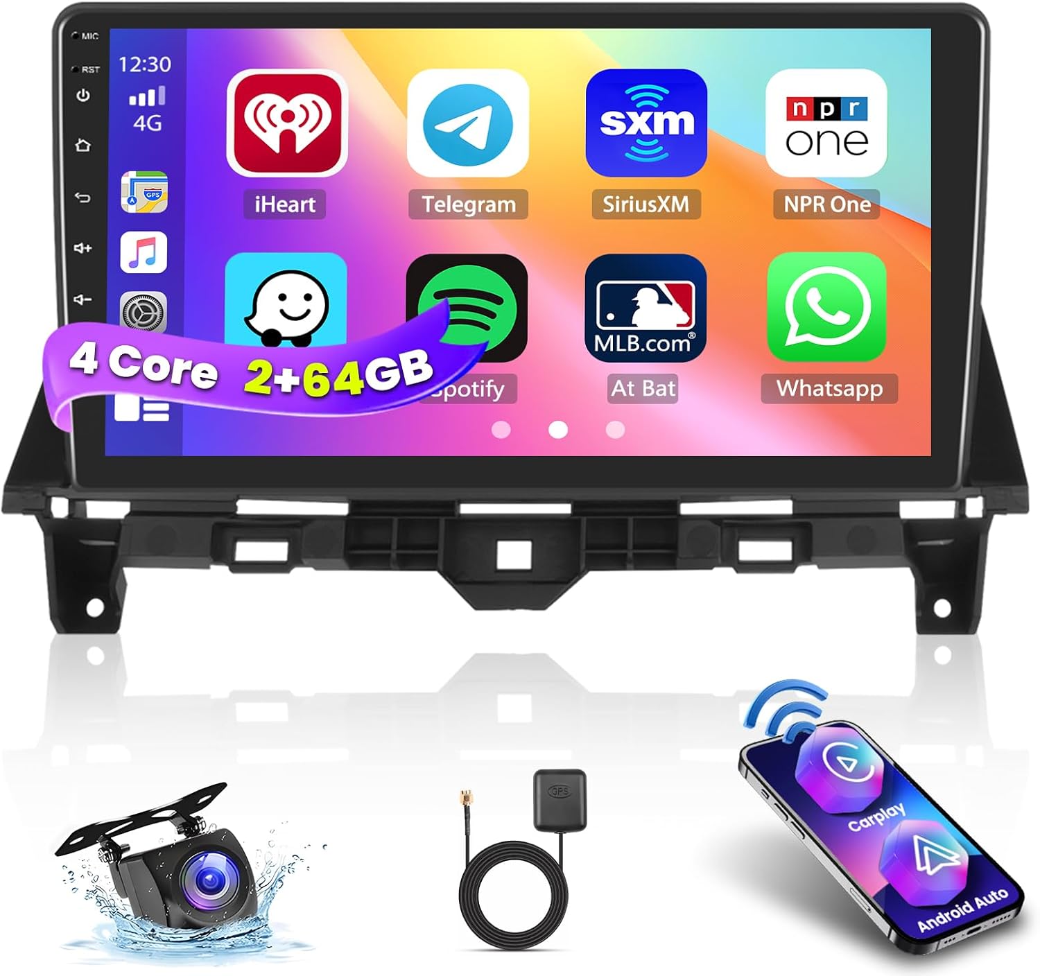 2+64G Android 13 Car Stereo Radio for Honda Accord 8th 2008-2013, 10.1” HD Touch Screen Compatible with CarPlay Android Auto, AHD Backup Camera, Mirror Link, GPS, WiFi, DSP