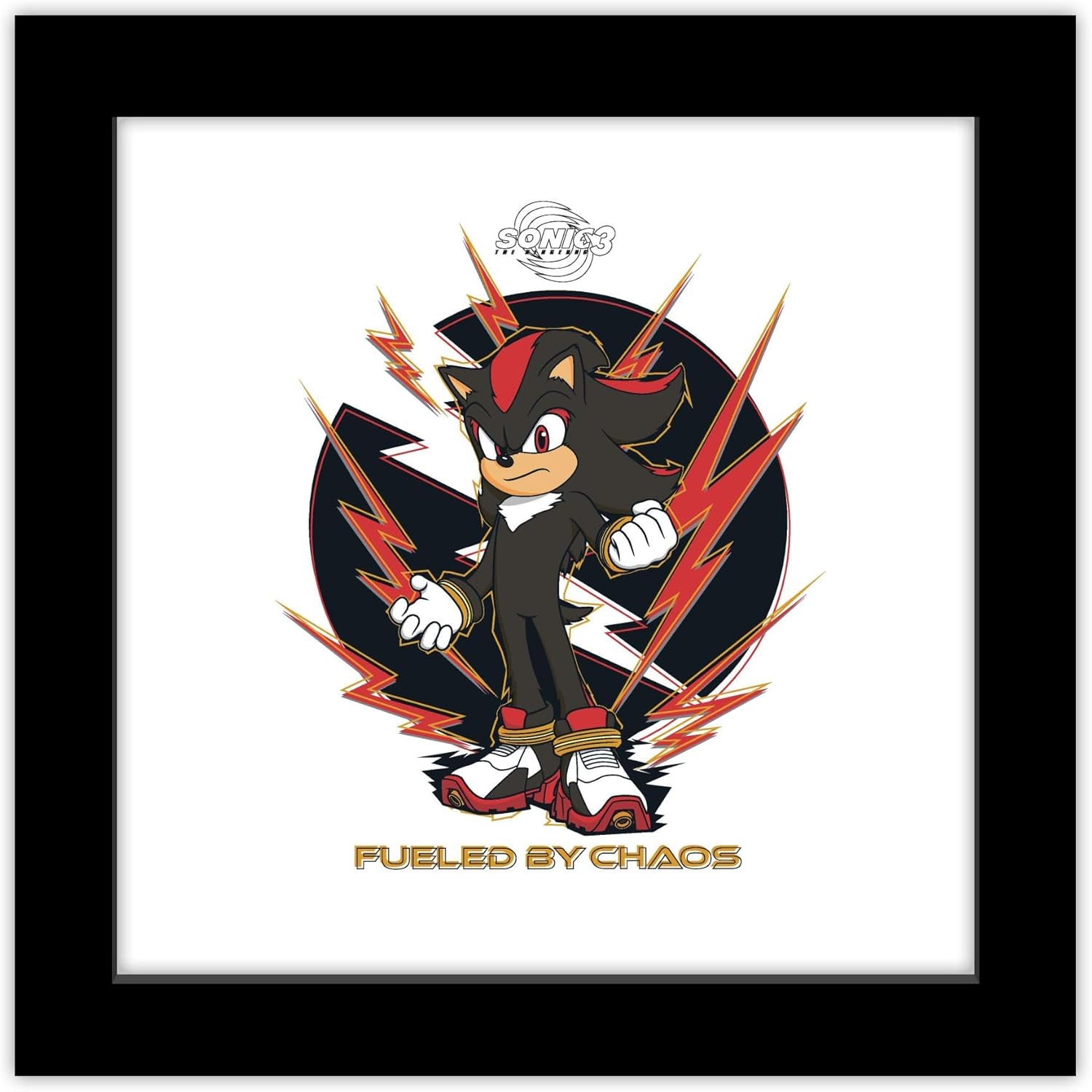 Trends International Gallery Pops Sonic the Hedgehog 3 – Shadow Fueled by Chaos Wall Art, 12″ x 12″ Gallery Pops Wall Art, Black Framed Version