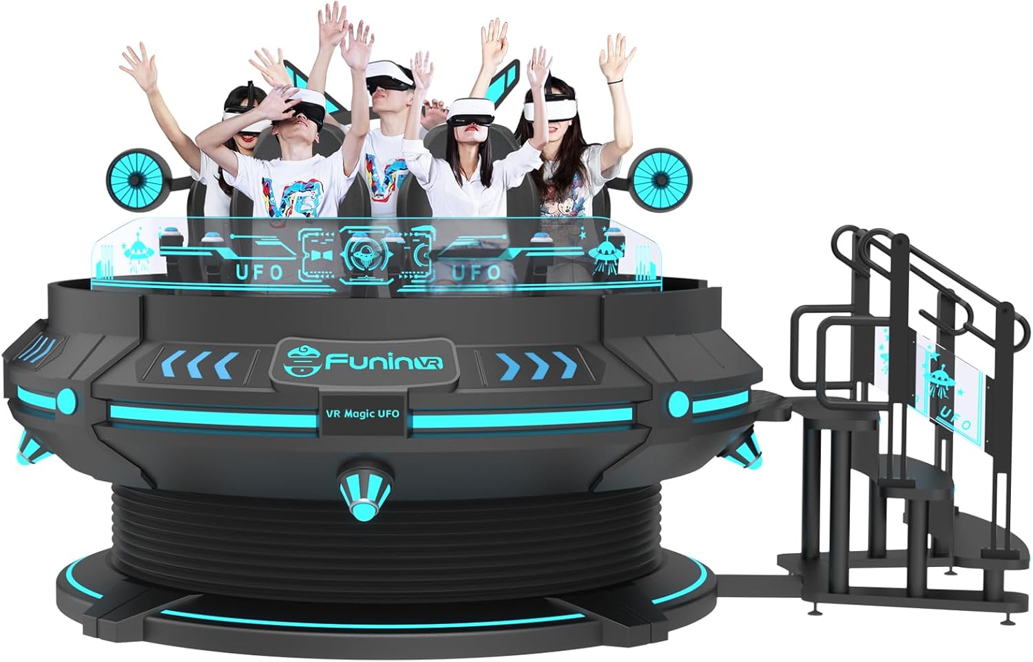 Entertainment Arcade Games 360 Degree Vr Magic UFO Rotation Vr Equipment Roller Coaster 9D Vr Chair 5 Seats