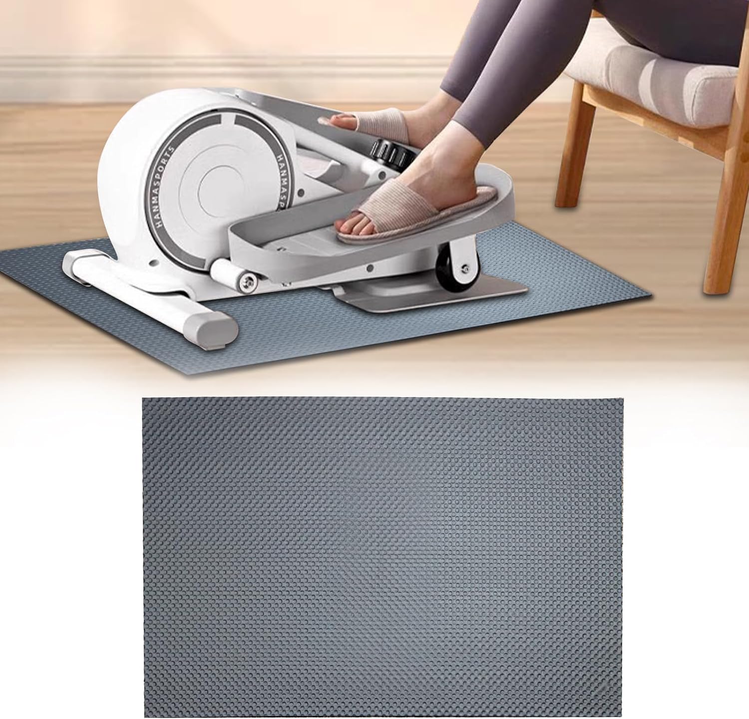 Non-Slip Mat for Ellipse Leg Exerciser Machine, Apply to Under Desk Elliptical Peddler While Sitting, Perfect for Electric Seated Foot Pedal Exerciser, Enhanced Stability & Floor Protection