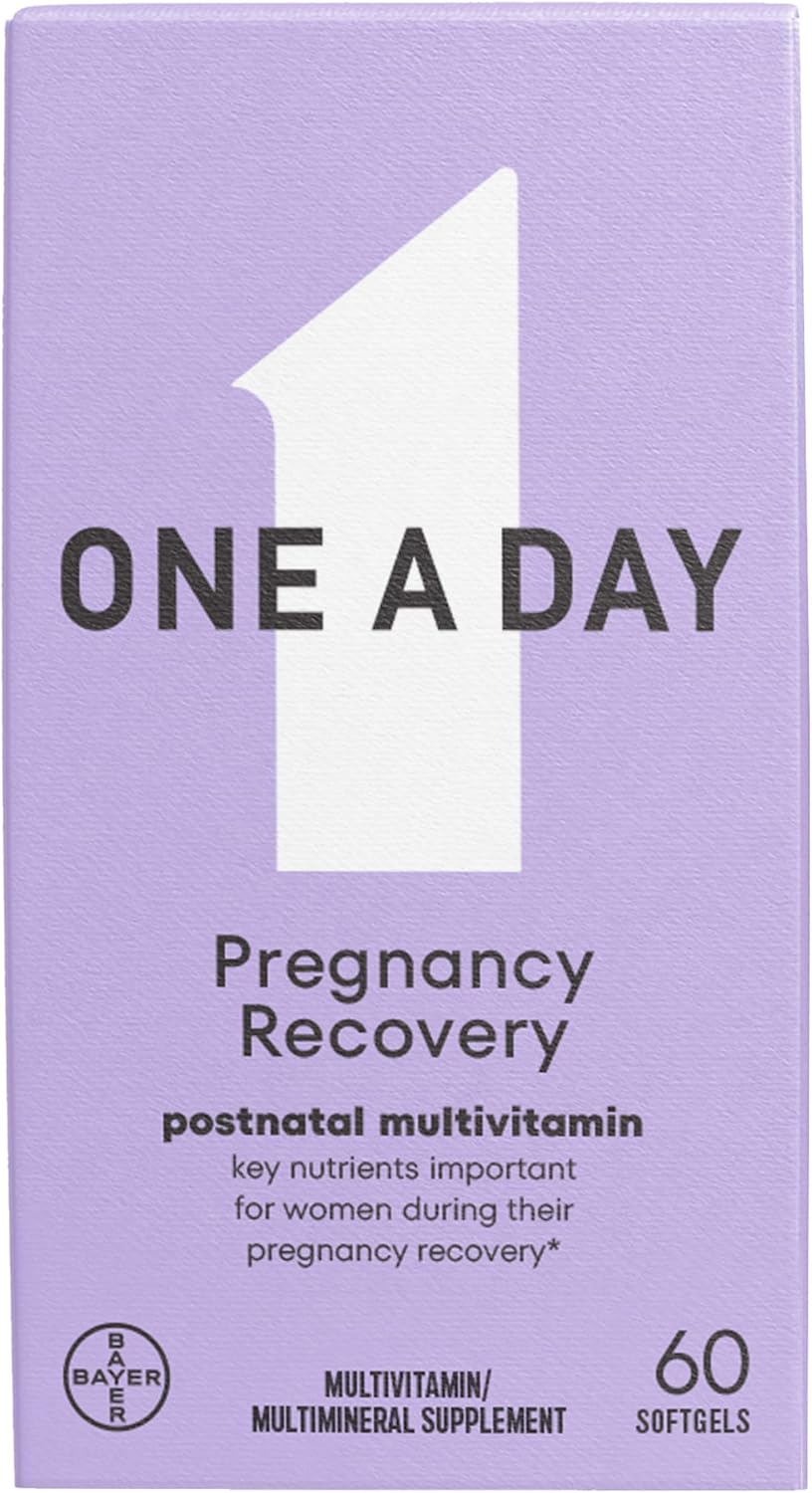 ONE A DAY Postnatal Complete Multivitamin for Post-Pregnancy with Folic Acid and Omega-3 DHA, 60 Count (Packaging May Vary)