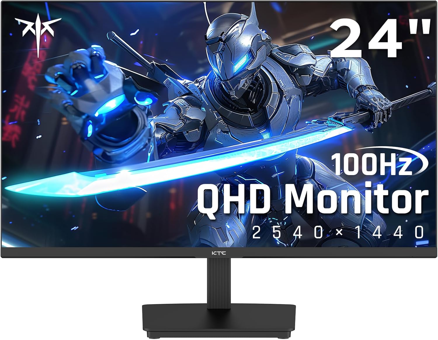 KTC 24 Inch QHD 2560×1440 IPS Computer Monitor, 100Hz Zero-Frame 2K Gaming Office Monitor, Adaptive Sync, HDR10, VESA, Tilt Adjustable, Low Blue Light, DisplayPort, HDMI, H24T27