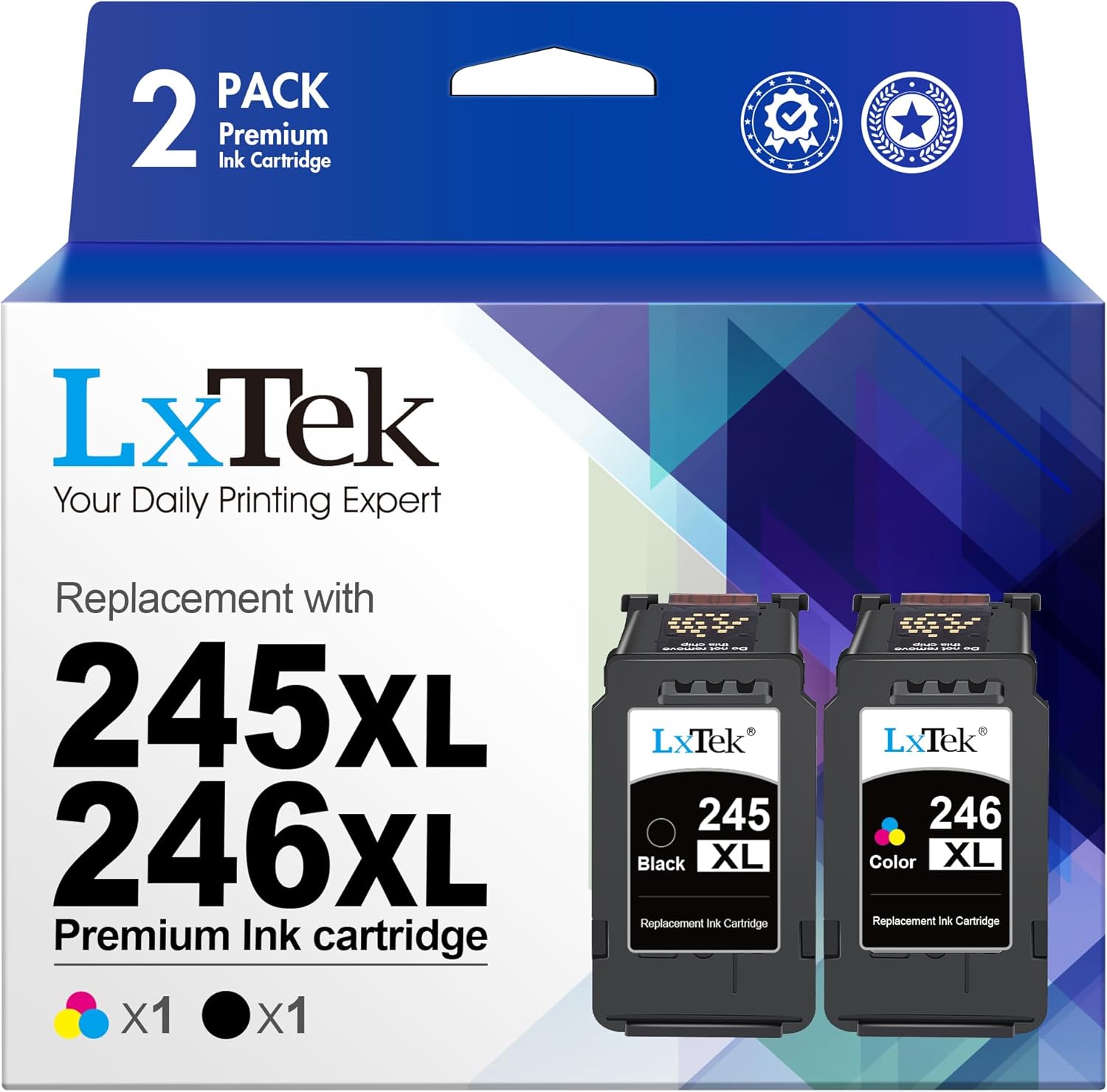 LxTek Ink Cartridge Replacement for Canon PG-245XL CL-246XL Ink Cartridges PG-243 CL-244 XL Compatible with Pixma MX492 MX490 MG2420 MG2520 MG2522 MG2920 MG2922 MG3022 MG3029 IP2820, 2 Pack