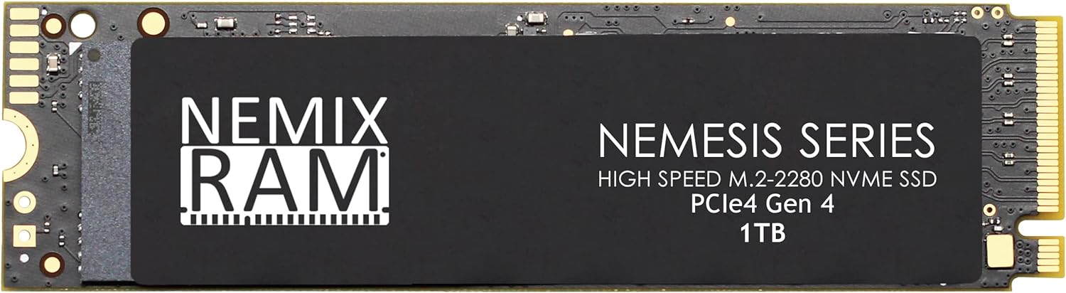 NEMIX RAM Nemesis Series 1TB M.2 2280 Gen4 NVMe SSD for PlayStation 5 & PC Gaming Machines Fastest Write Speeds up to 7415mbps Supports PCIe 4 (PCIe3 Backward Compatible)