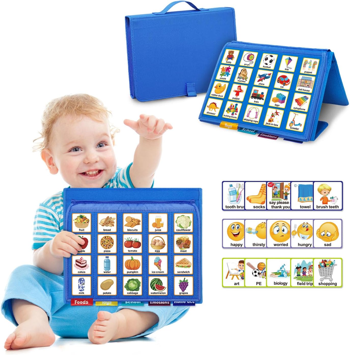 Boczif Visual Communication Book, Nonverbal Communication Board, Autism Language Vocabulary Learning Materials, Speech Articulation Therapy Cue Cards for Kids, Toddler Behavior Book for Home School