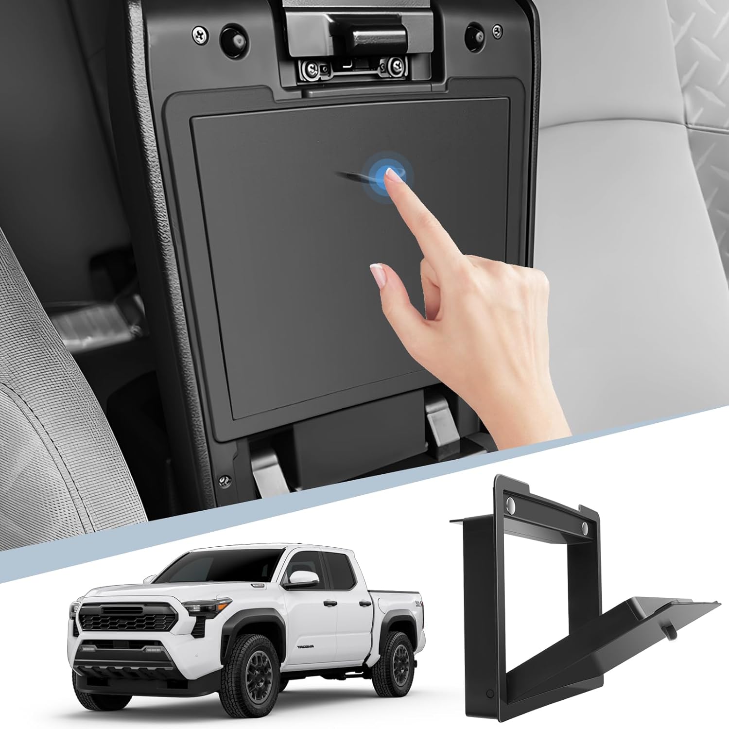 BIBIBO 2024+ Tacoma Center Console Organizer for 2024 2025 Toyota Tacoma Console Tray Armrest Hidden Storage Box Secret Compartment Insert Tray Tacoma Console Glove Pallet Organizer 2024 Tacoma Truck