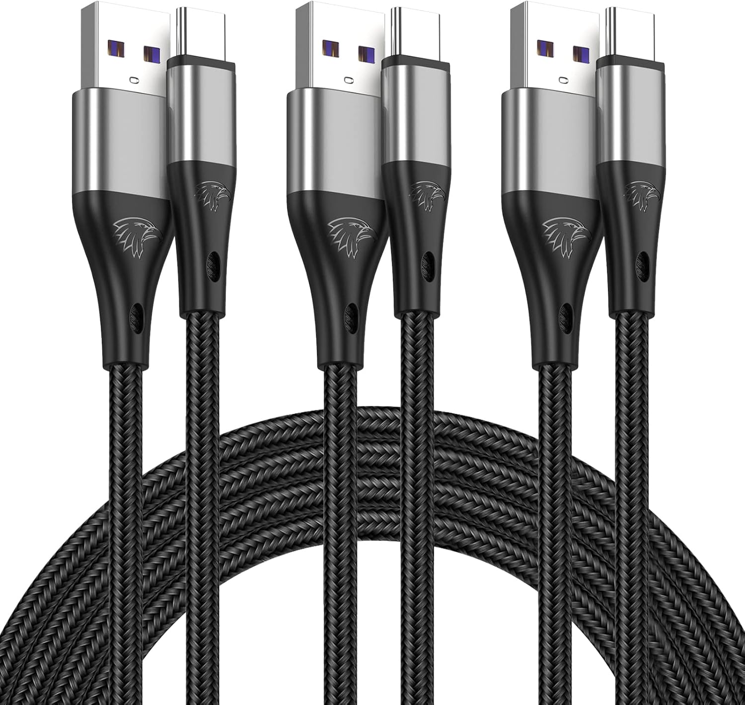 USB Type C Cable Fast Charging,3pack 10ft Premium Nylon Braided 3A Rapid Charger Quick Cord,Type C to A Cable Compatible for Samsung Galaxy S21 S20 S10 S9 S8 Plus,Note 20 10 9 8, LG V50 V40 G8 G7