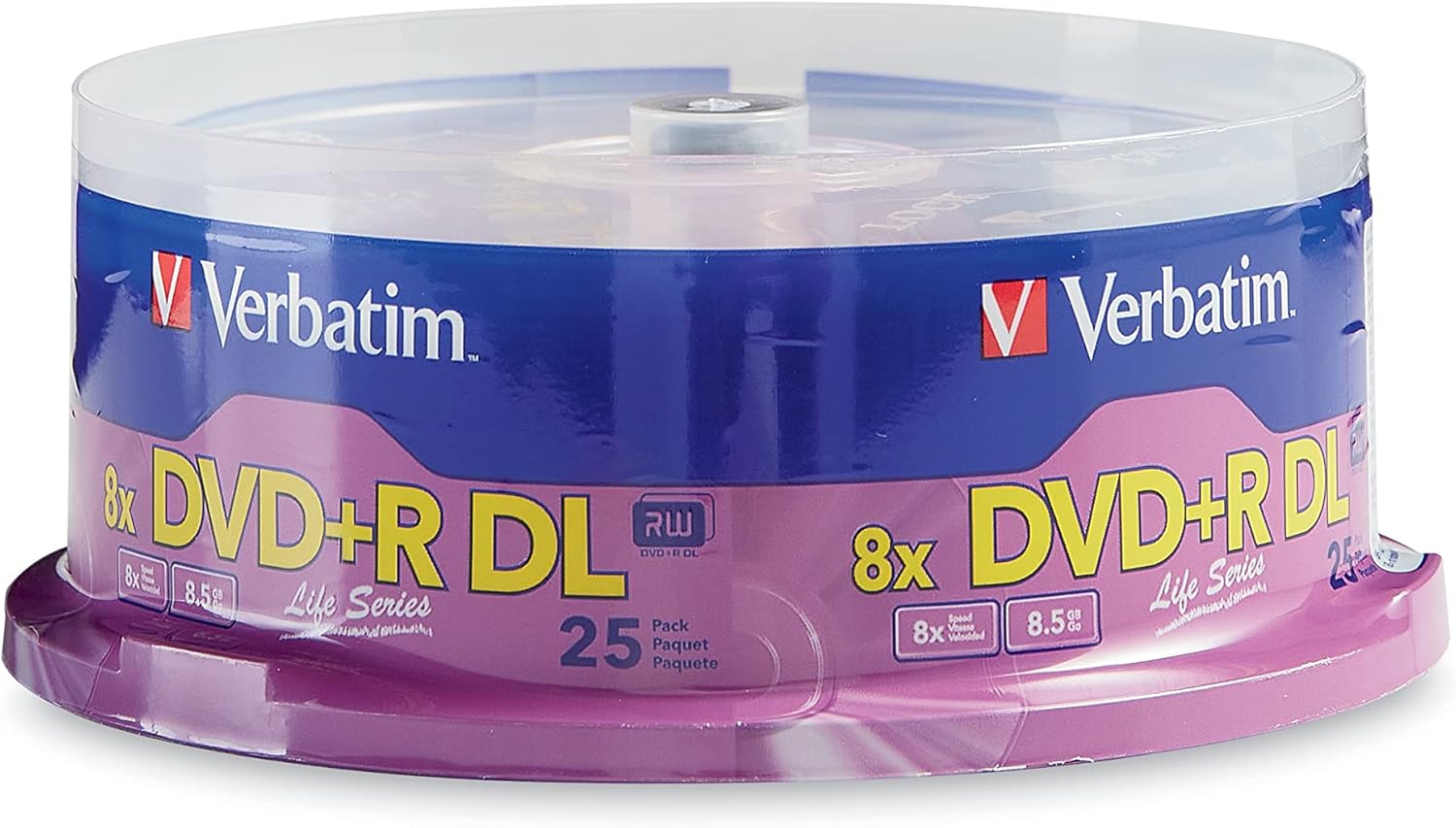 Verbatim DVD+R DL Double Layer 8.5GB 8X LifeSeries – 25pk Spindle 71122