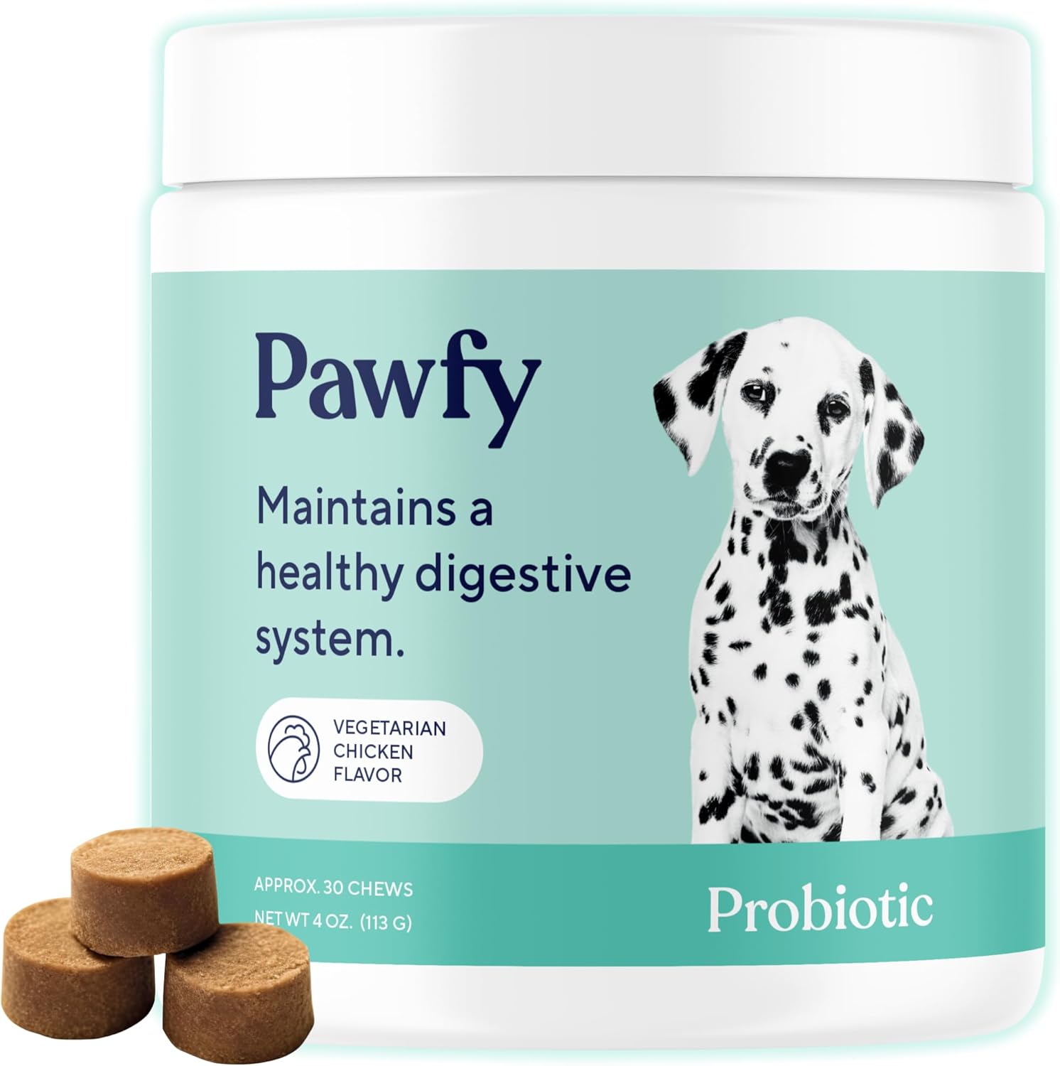 Pawfy Probiotics for Dogs | Dog Diarrhea Medication | Small and Large Dog Probiotics for Digestive Health | Improves Gut Health | Anti Yeast Supplements | Allergy and Itch Relief – 30 Tasty Chews