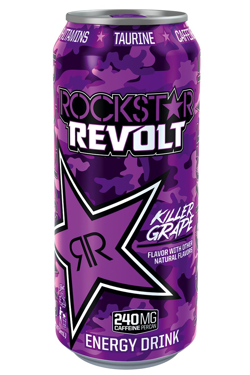 Rockstar Energy Drink Revolt Grape, Grape, 24 Count