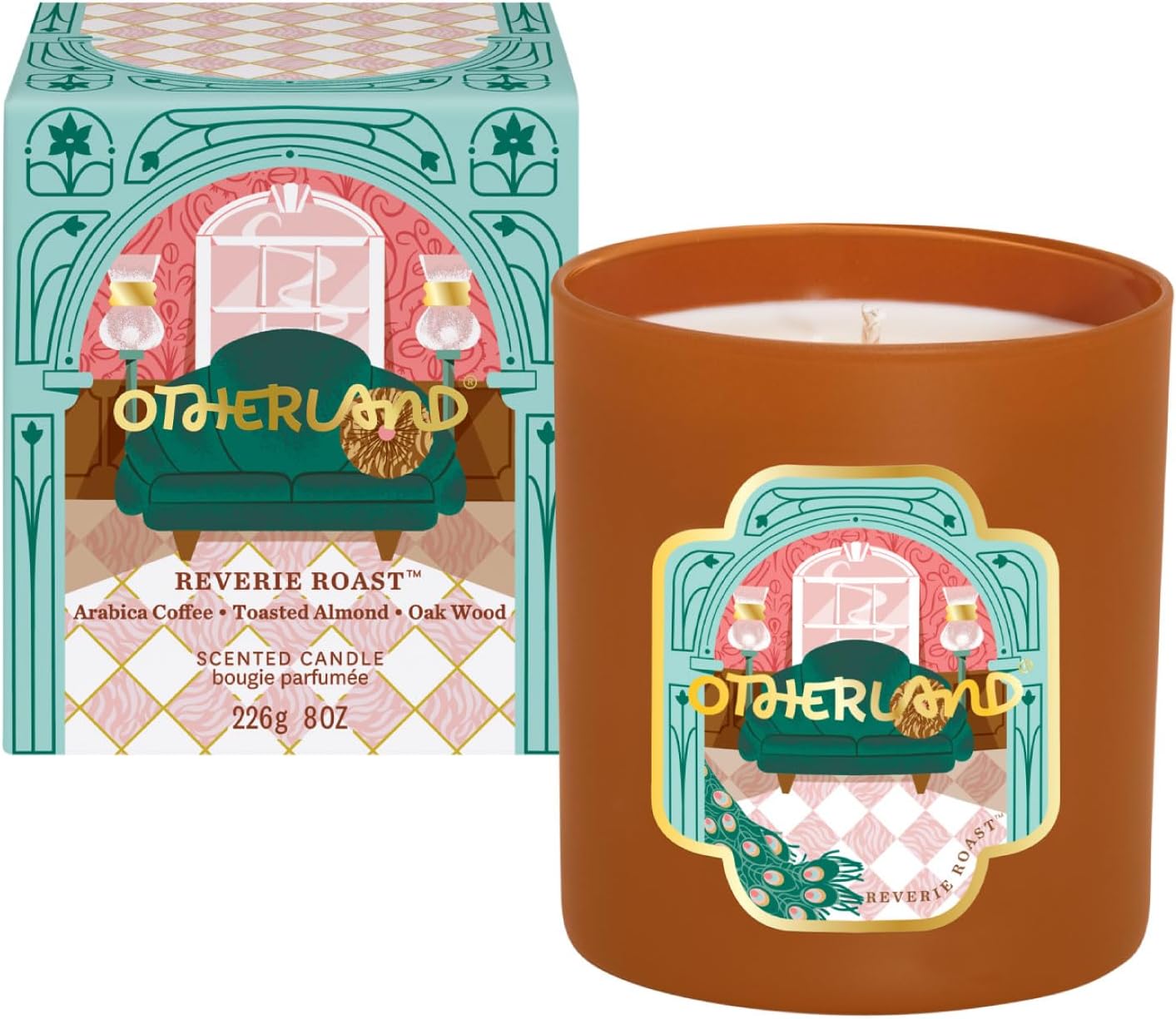 Otherland Reverie Roast Scented Candle | Coffee Candle | Boxed Jar Candle | Luxury Candle | Single Wick Coconut & Soy Wax Blend Candle | Vegan Candle | Long Lasting Candle (8 oz)