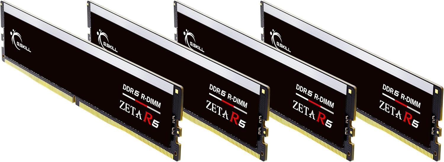 G.SKILL Zeta R5 Series (Intel XMP 3.0) DDR5 RAM 64GB (4x16GB) 6400MT/s CL32-39-39-102 1.40V Desktop Computer Memory RDIMM – Black (F5-6400R3239G16GQ4-ZR5K)