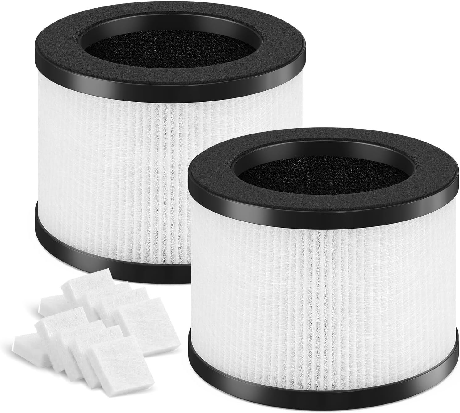 SAKEGDY TZ-K1 Replacement Filter Compatible with ToLife TZ-K1 Air Clean Purifier, AROEVE MK01 MK06 / Kloudi DH-JH01/FreAire KN-6391RGB，3-IN-1 H13 HEPA Filter for Smoke Pollen Dander, 2 Pack (White).