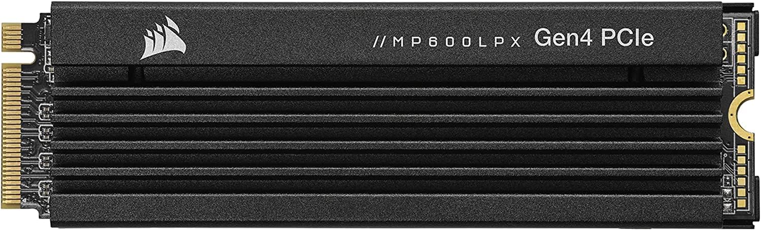 Corsair MP600 PRO LPX 2TB M.2 NVMe PCIe x4 Gen4 SSD – Optimised for PS5 (Up to 7,100MB/sec Sequential Read & 6,800MB/sec Sequential Write Speeds, High-Speed Interface, Compact Form Factor) Black