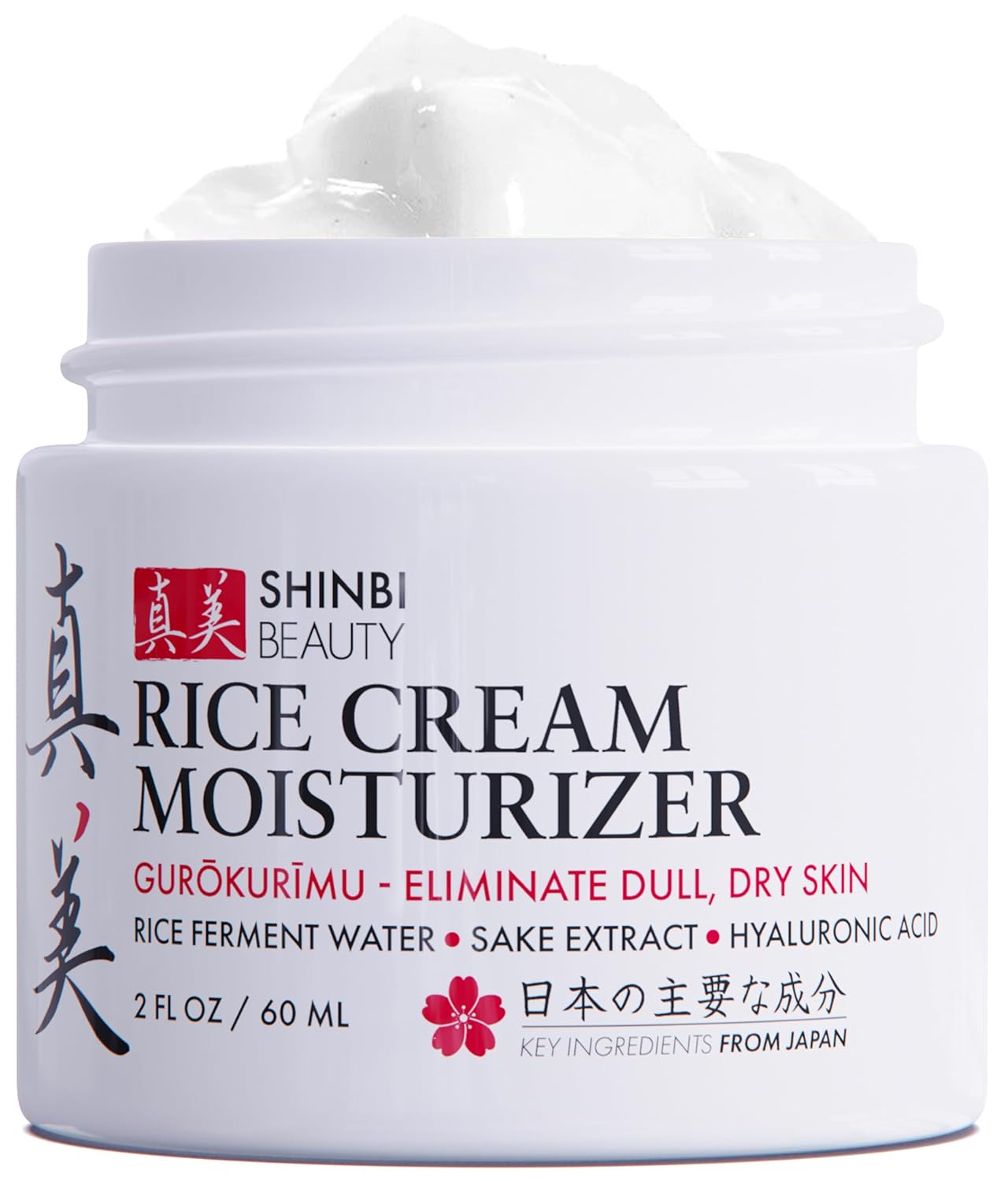 Japanese Skincare Moisturizer for Face – Rice Cream With Rice Ferment + Sake Extract – J Beauty Natural Asian Skincare Products 2oz