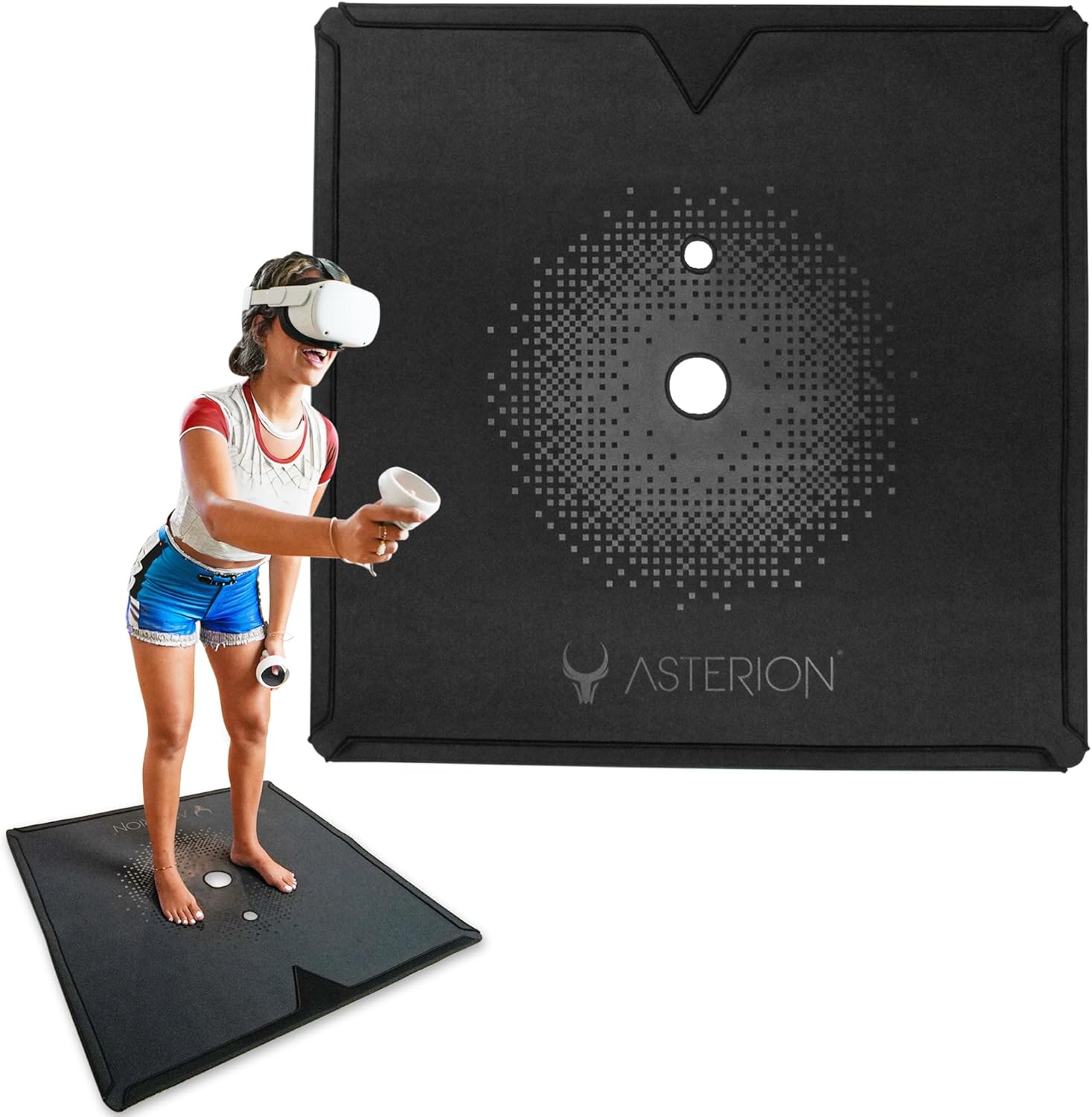 Asterion Rollable 41″ VR Mat |Anti-Fatigue| *Black* Upgraded 2024!!!-Thicker,Softer,Lighter- Virtual Reality Floor Orientation Mat for Meta Quest and Other VR/MR headsets |Origin VR Mat 2024|