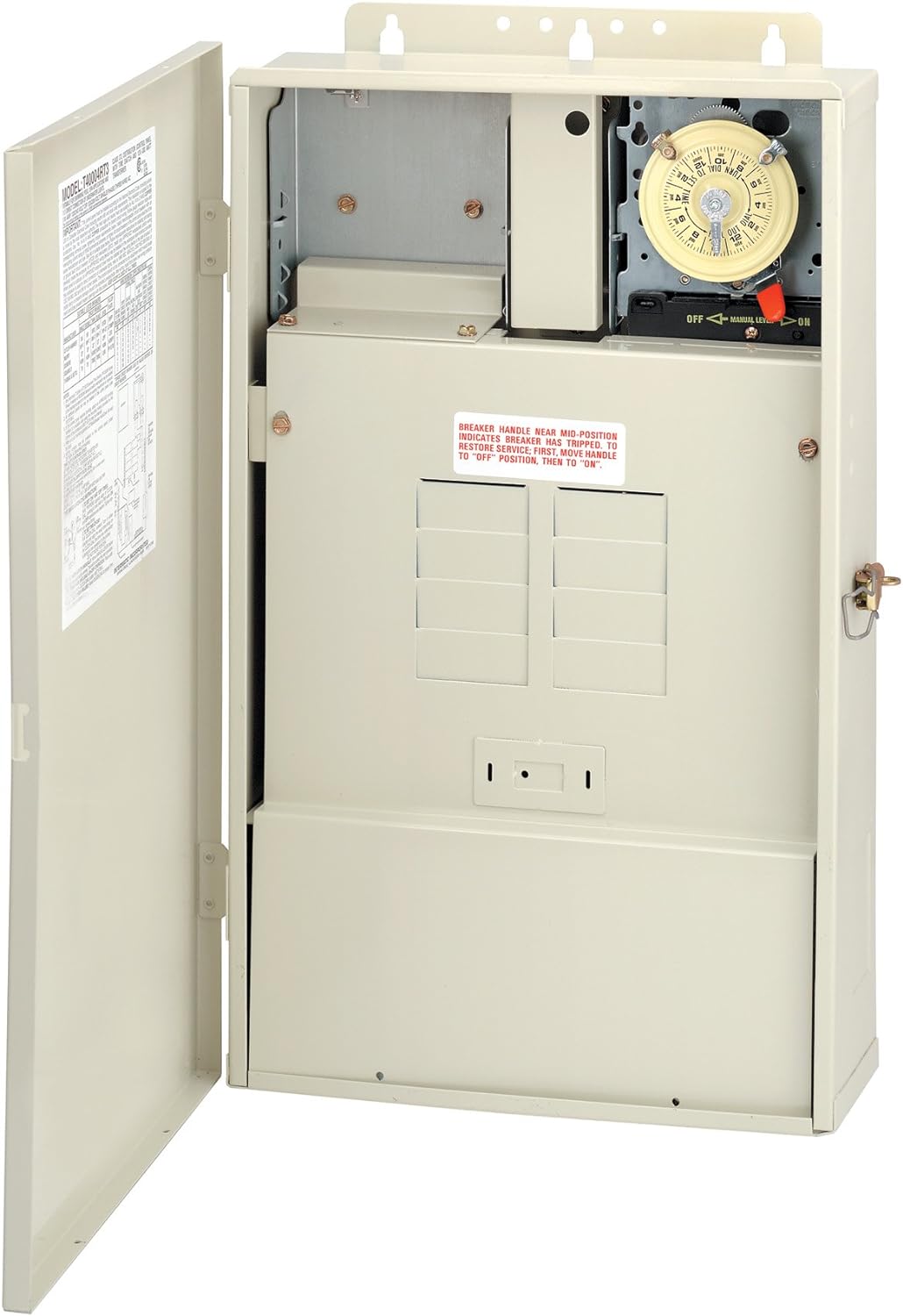 Intermatic T40003RT3 Pool Panel with 300 W Transformer and T103M Mechanism – 8 Breaker Spaces, Easy to Wire – Heavy-Duty Type 3R Metal Indoor/Outdoor Power and Load Center