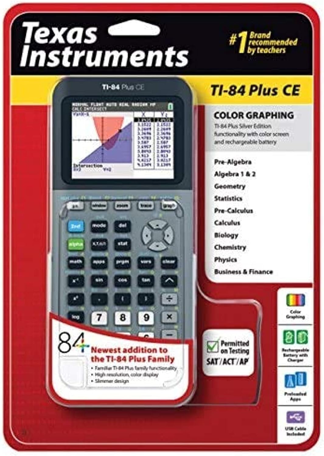 Texas Instruments TI-84 Plus CE Silver Graphing Calculator