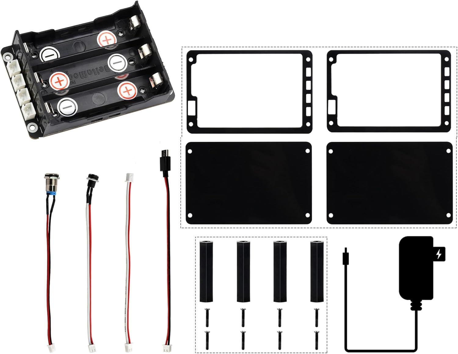 Uninterruptible Power Supply UPS Module for Jetson Nano and Raspberry Pi 5/4B/3B+/3B/2B,Supports Charging and Power Output at The Same Time, 3S & 5V 5A Output,Adapting Various Interfaces via Cables