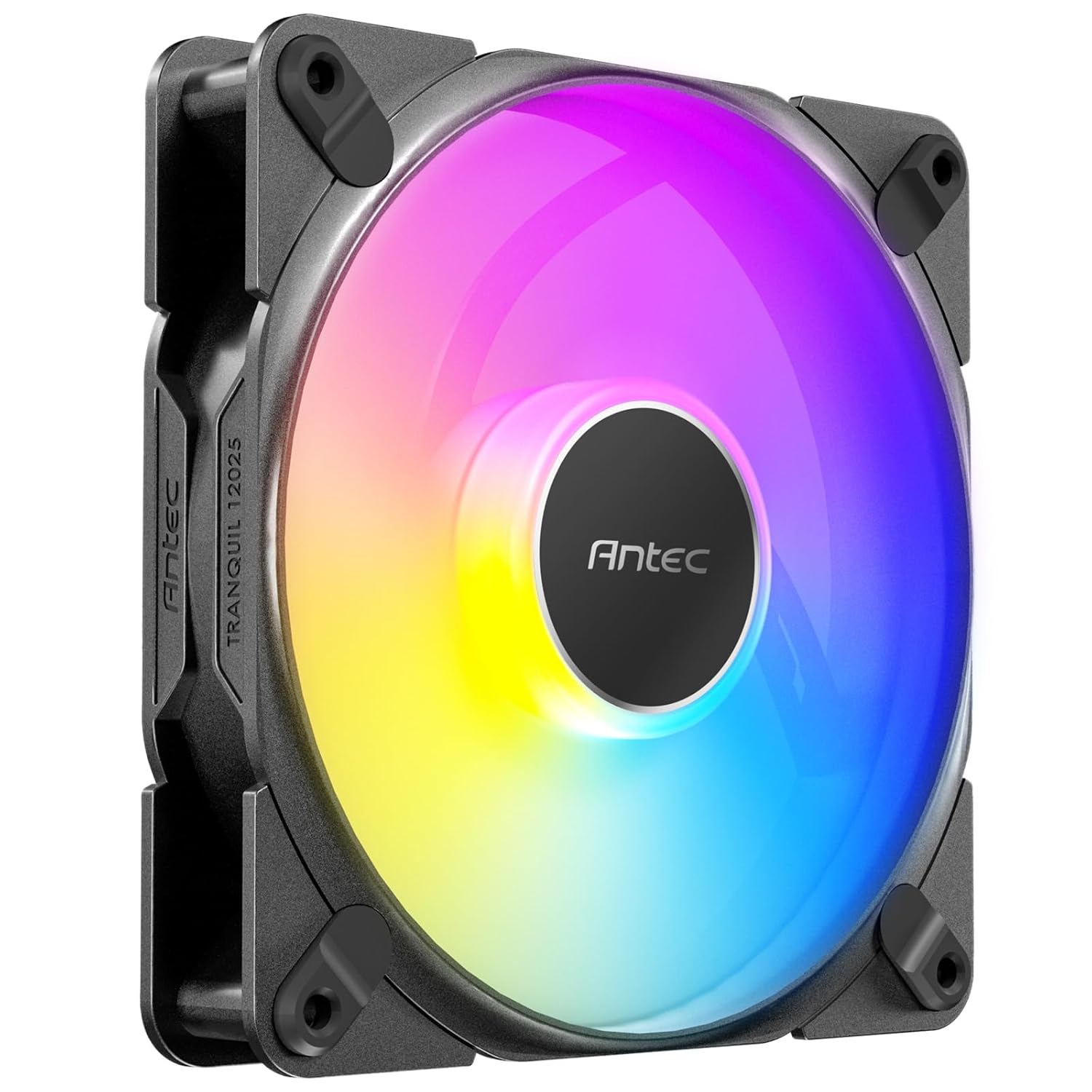 Antec Tranquil 120 ARGB, 120mm x 25mm Case Fans, ARGB PWM Fans, 2000RPM, 64.02CFM, 2.45mmH₂O, 4 Pin PWM & 3 Pin LED Connector, 120mm Fan, Tranquil ARGB Series Single Pack