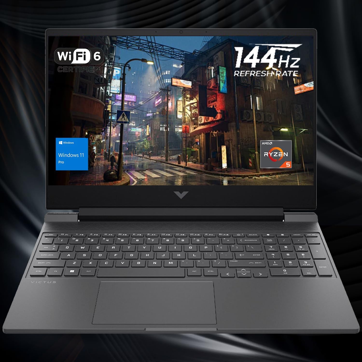 HP Victus 15.6 Ryzen 5 Premium Gaming Laptop, 15.6 FHD 144Hz, Ryzen 5 7535HS (Beats Intel i5-13420H), AMD Radeon RX 6550M (Beats Nvidia GeForce RTX 3050), 16GB DDR5 RAM, 1TB SSD, Backlit KB, W11 Pro