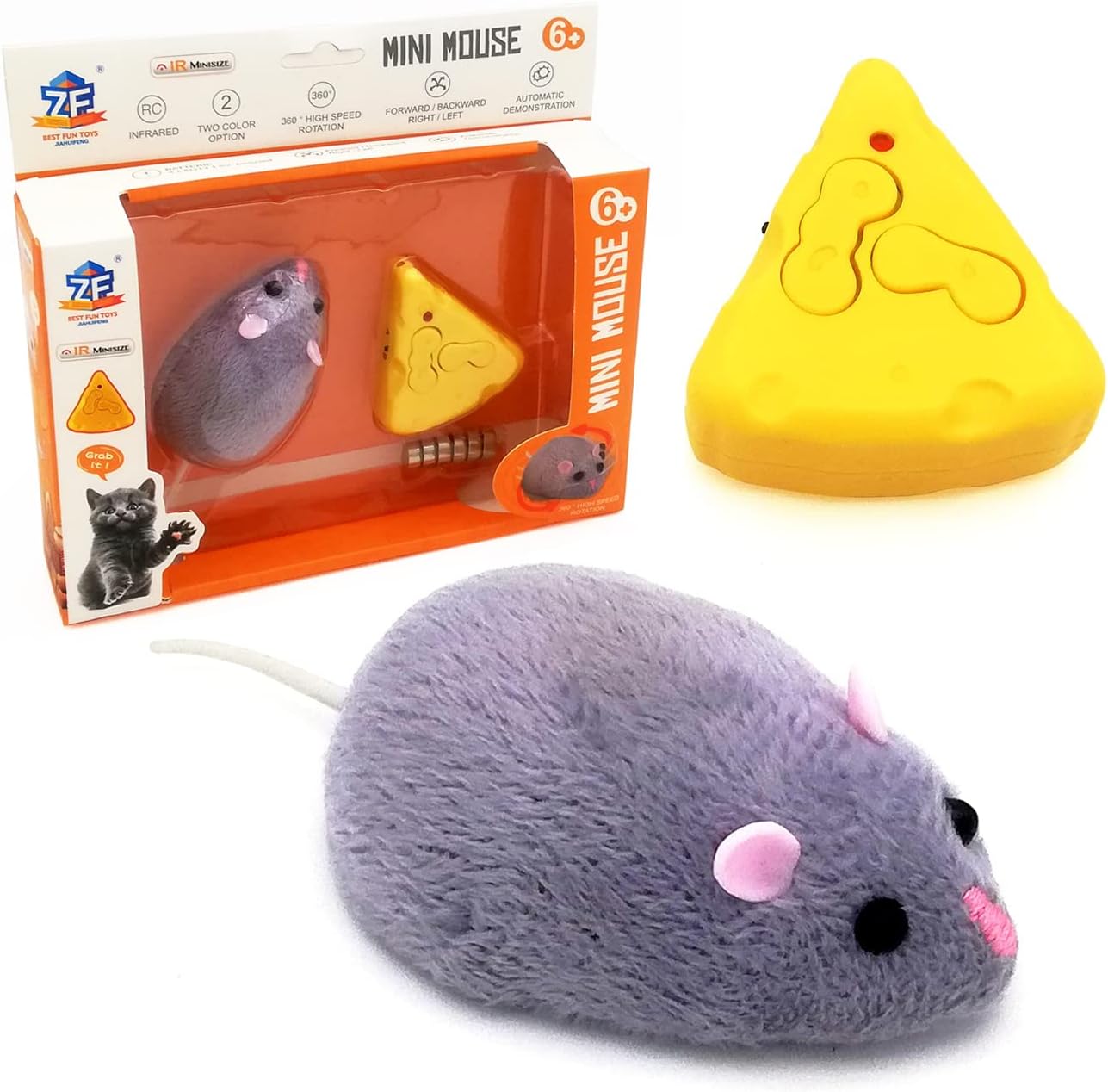 Remote Control Mouse Toy, Electric RC Rat Animal, for Prank Joke Trick, Cat Playing, Kid’s Children’s Funny Birthday (Grey)