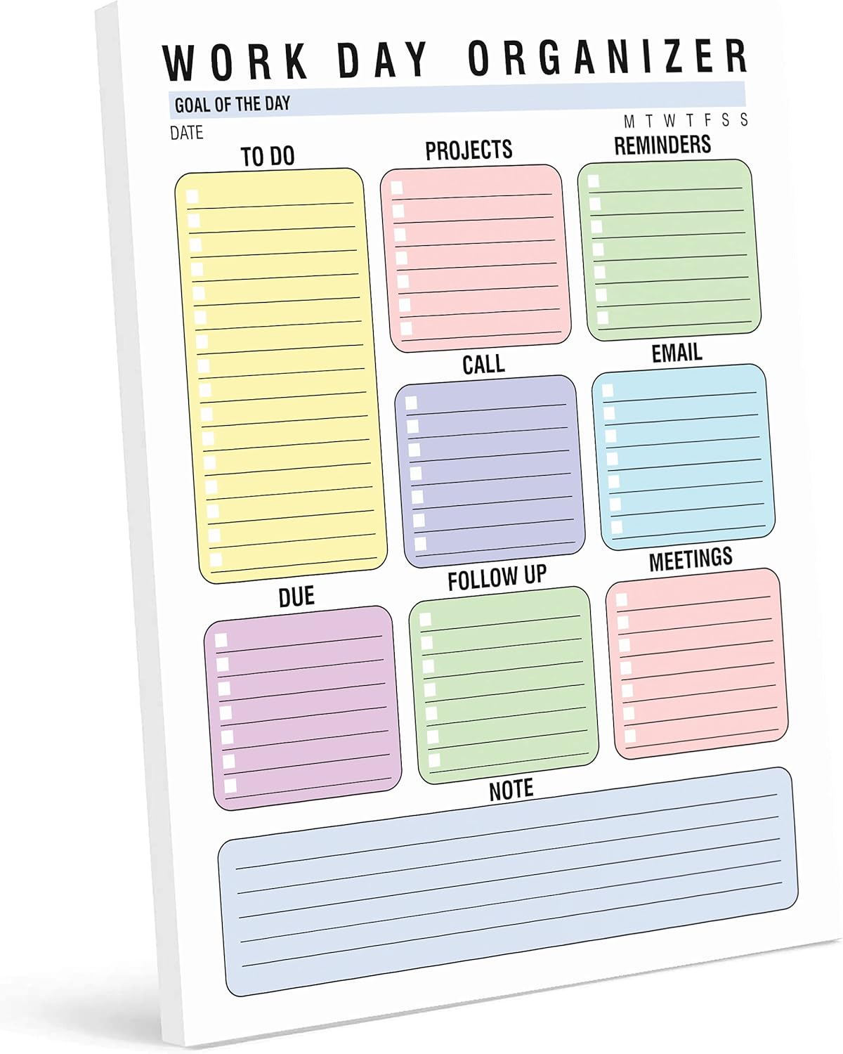 Work Day Schedule Planner, Personal Organizer- Home- and Office Work Journal- 50 Undated Pages for Daily Tasks- Tear Off Notepad- Notes- (8.5×11) Daily Task Organizer- To-Do List Pad