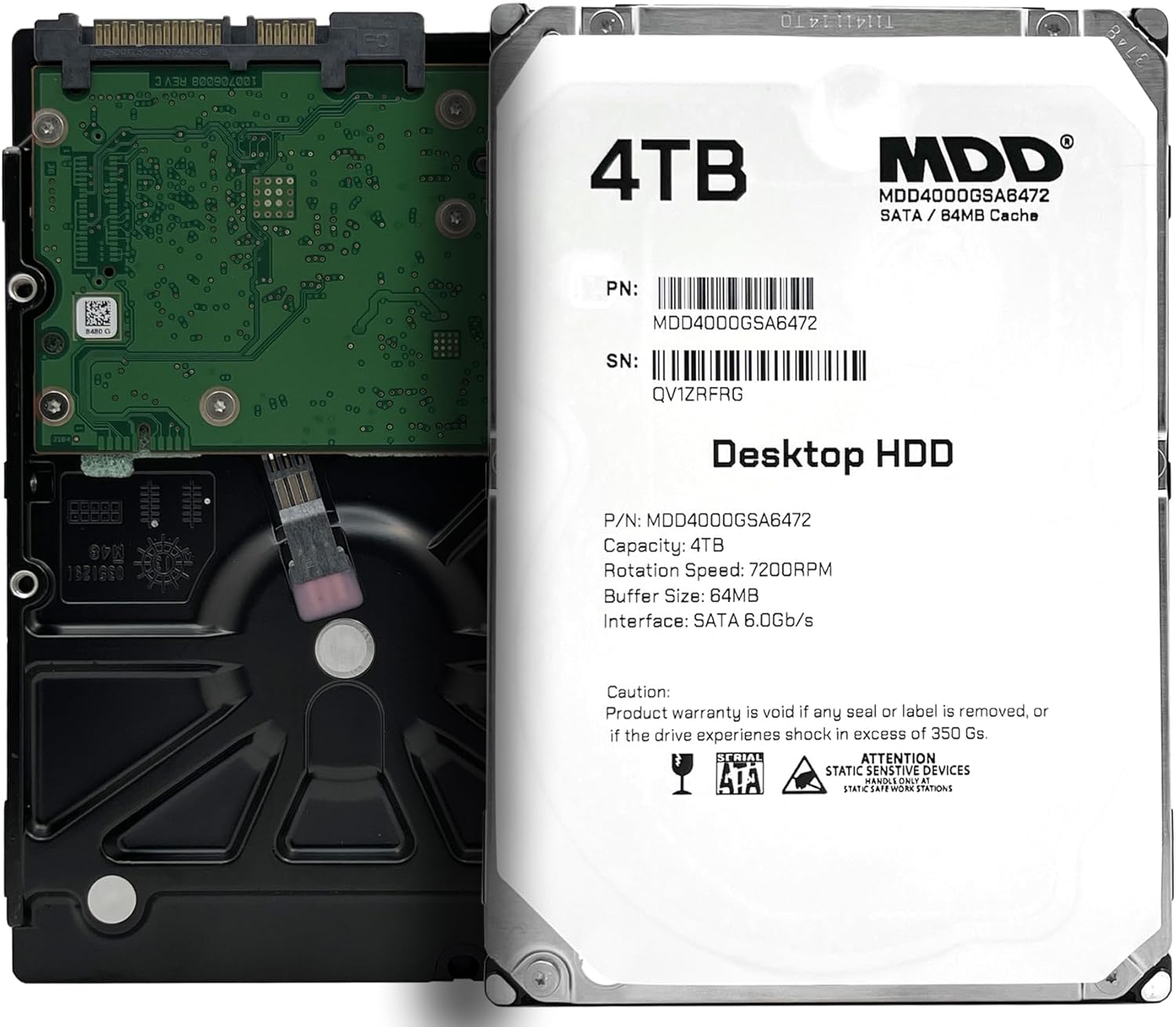 MDD MAXDIGITALDATA (MDD4000GSA6472 4TB 7200RPM 64MB Cache SATA 6.0Gb/s 3.5inch Internal Desktop Hard Drive (for Desktop PC, Mac, CCTV DVR, Surveillence, Server, NAS)