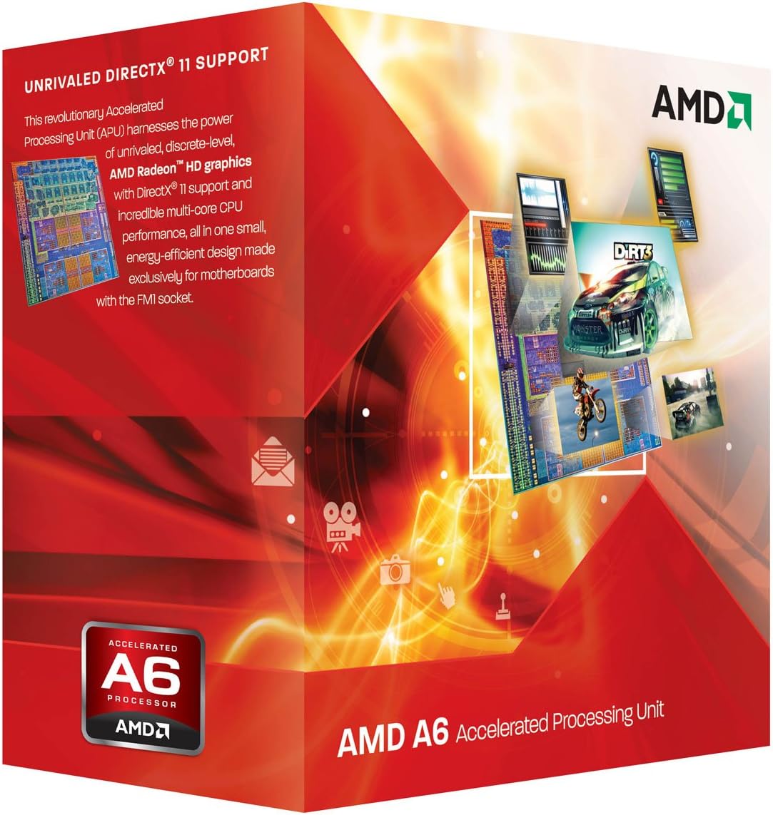 AMD A6-3500 APU with AMD Radeon 6530 HD Graphics 2.1/2.4GHz Socket FM1 65W Triple-Core Processor – Retail AD3500OJGXBOX