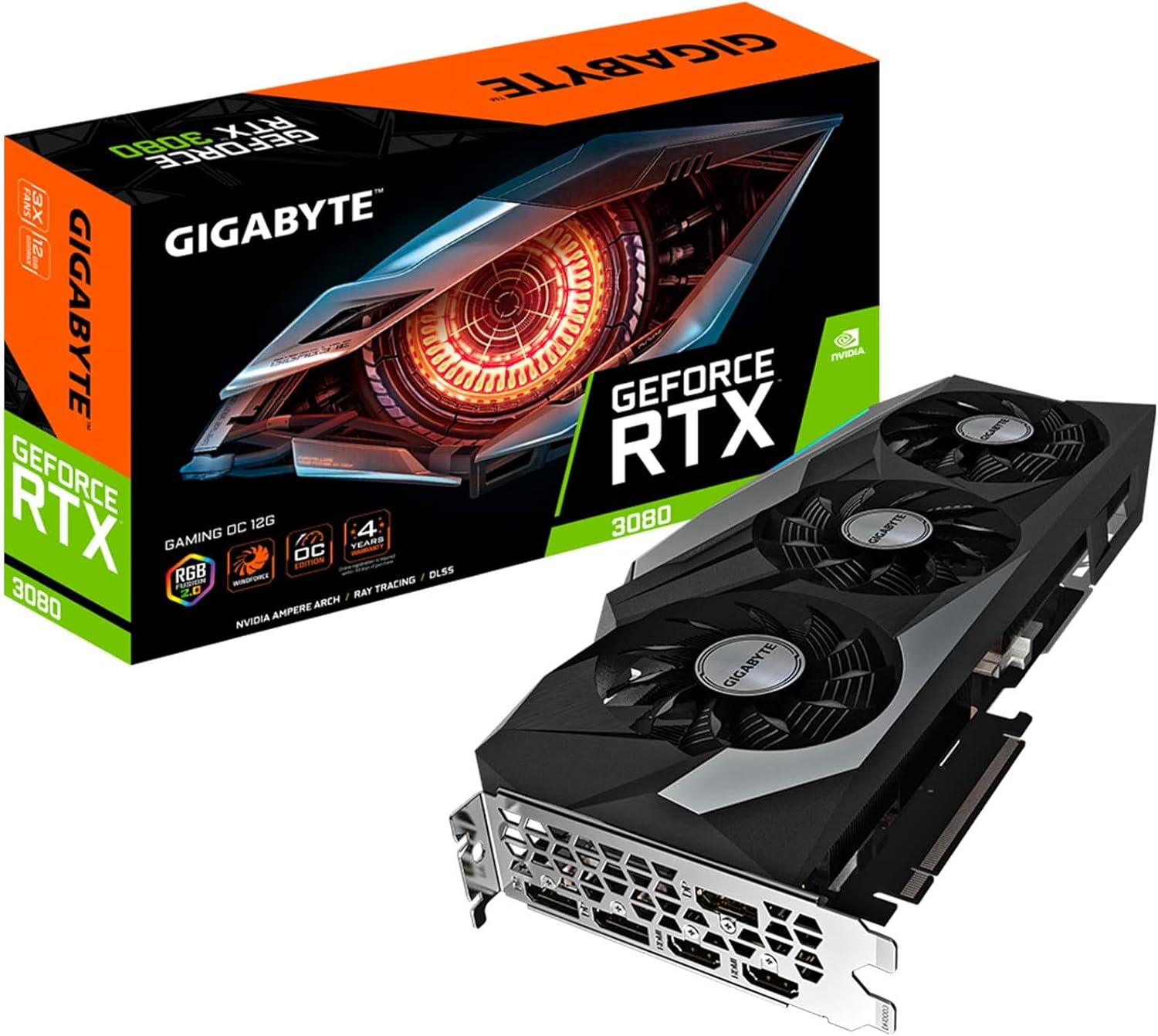 Gigabyte GeForce RTX 3080 Gaming OC 12G Graphics Card, 3X WINDFORCE Fans, 12GB 384-bit GDDR6X, GV-N3080GAMING OC-12GD Video Card