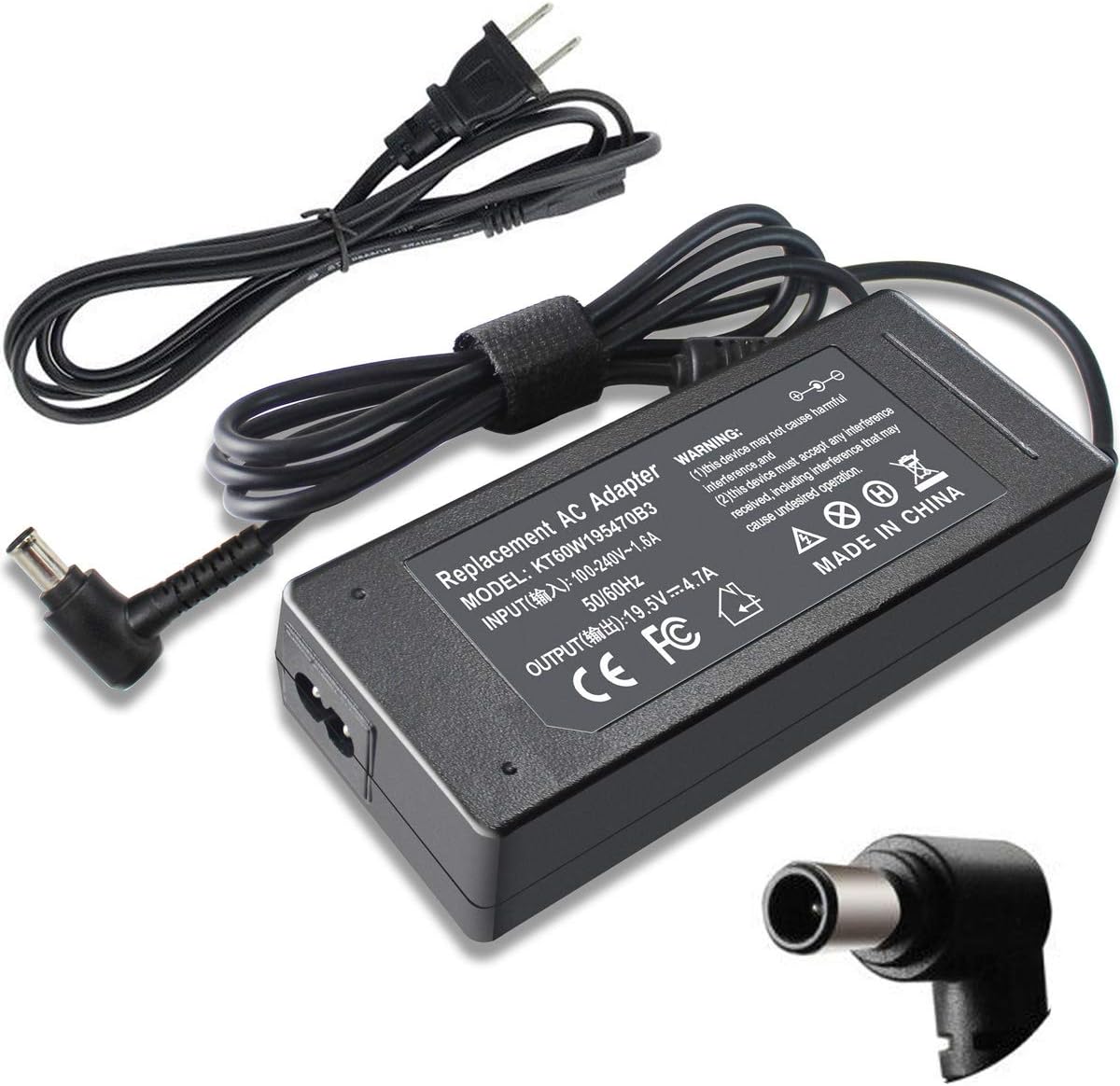 90W 19.5V 4.7A AC Charger Compatible with Sony VAIO VGP-AC19V37 VGP-AC19V10 VGP-AC19V12 VGP-AC19V19 VGP-AC19V20 VGP-AC19V67 VGP-AC19V32 VGP-AC19V41 VGP-AC19V48 PCG-3J1L PCG-61411L PCG-7162l PCG-7Y2L