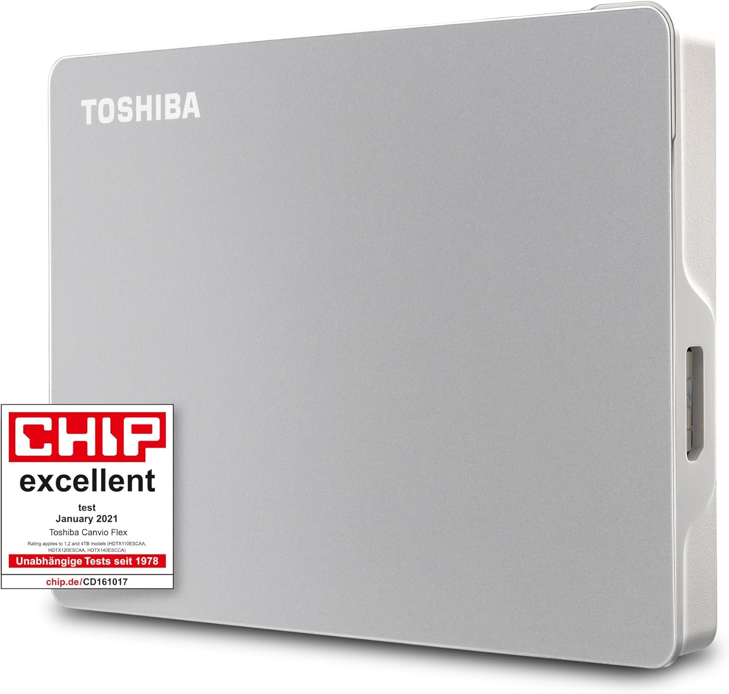 Toshiba 1TB Canvio Flex Portable External Hard Drive for Smartphone, Mac, Windows PC and Tablet use, Compatible with Most USB-C and USB-A Devices, Silver (HDTX110ESCAA)