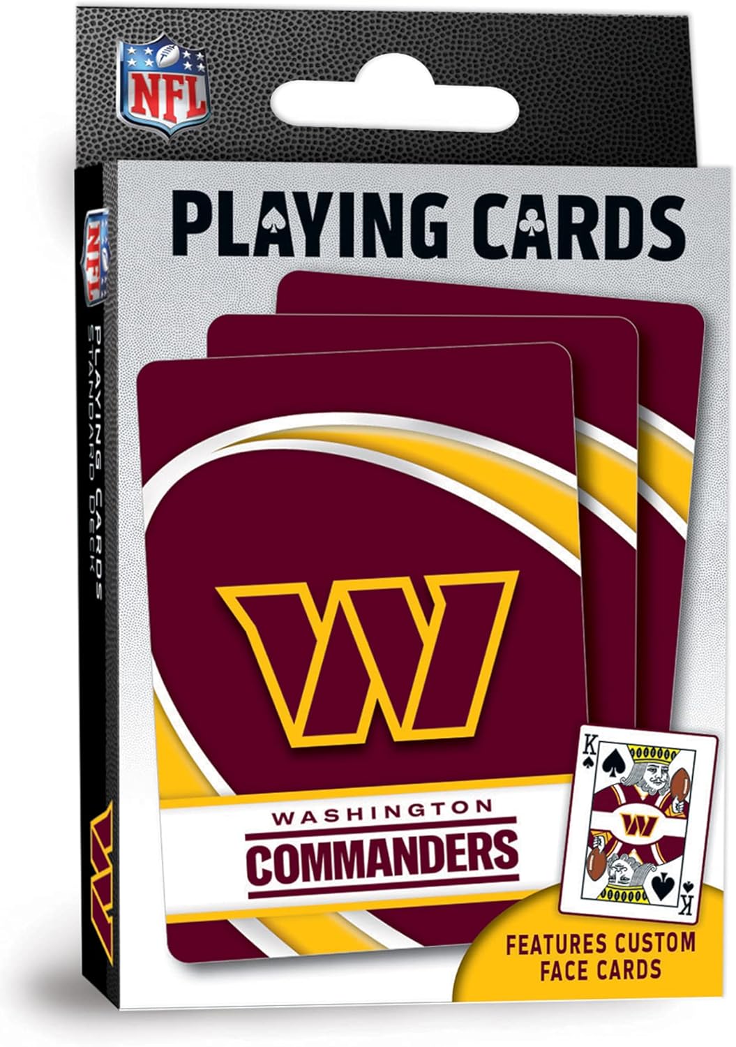 Masterpieces – NFL Playing Cards, Officially Licensed Washington Commanders Football Deck, Family Games for Adults and Kids, Standard Index