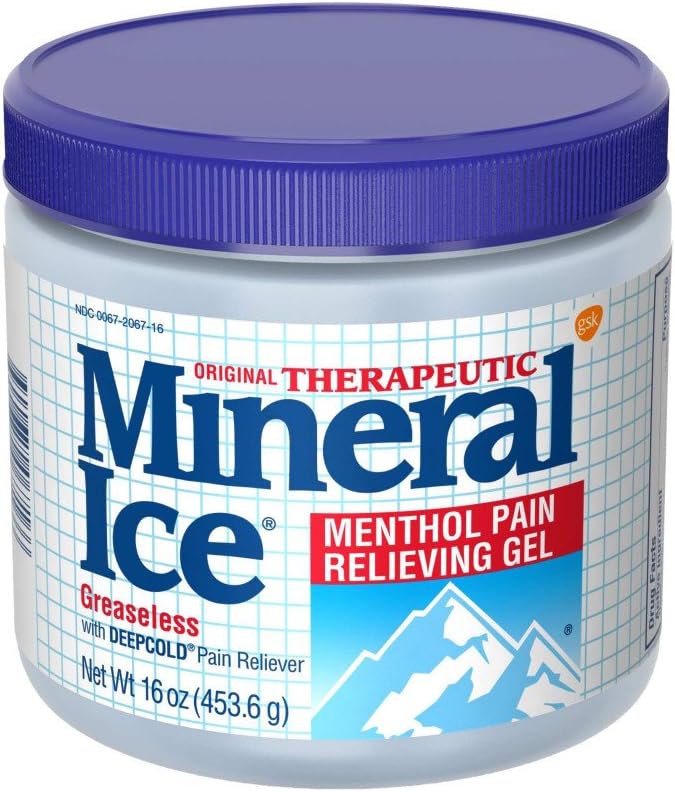 Mineral Ice Therapeutic Pain Relieving Gel, 16 Ounce Jar