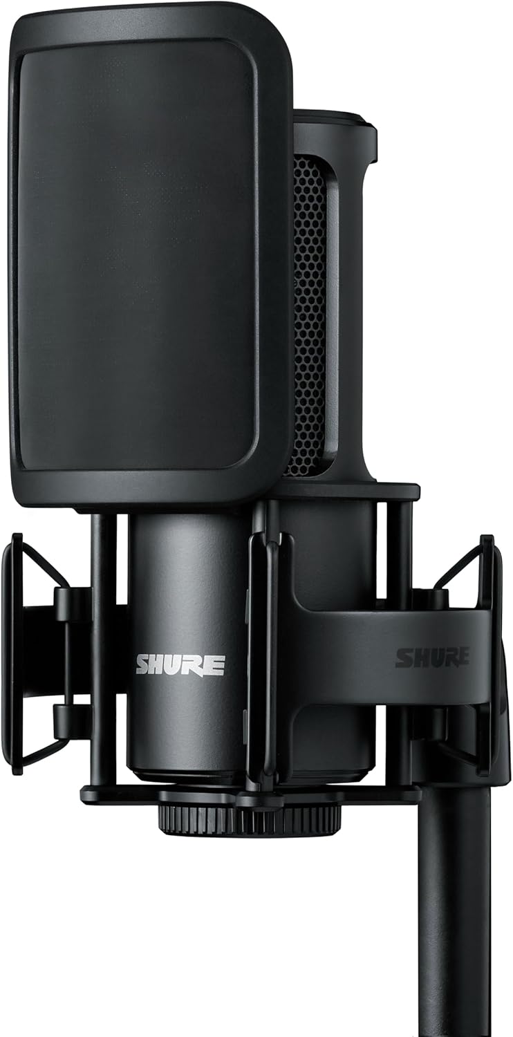 Shure SM4 Studio Recording Microphone Kit, XLR Home Studio Condenser Mic with Mix-Ready Audio – All-Metal Construction, Includes Detachable Magnetic Pop Filter & Shock Mount (SM4-K-KIT)