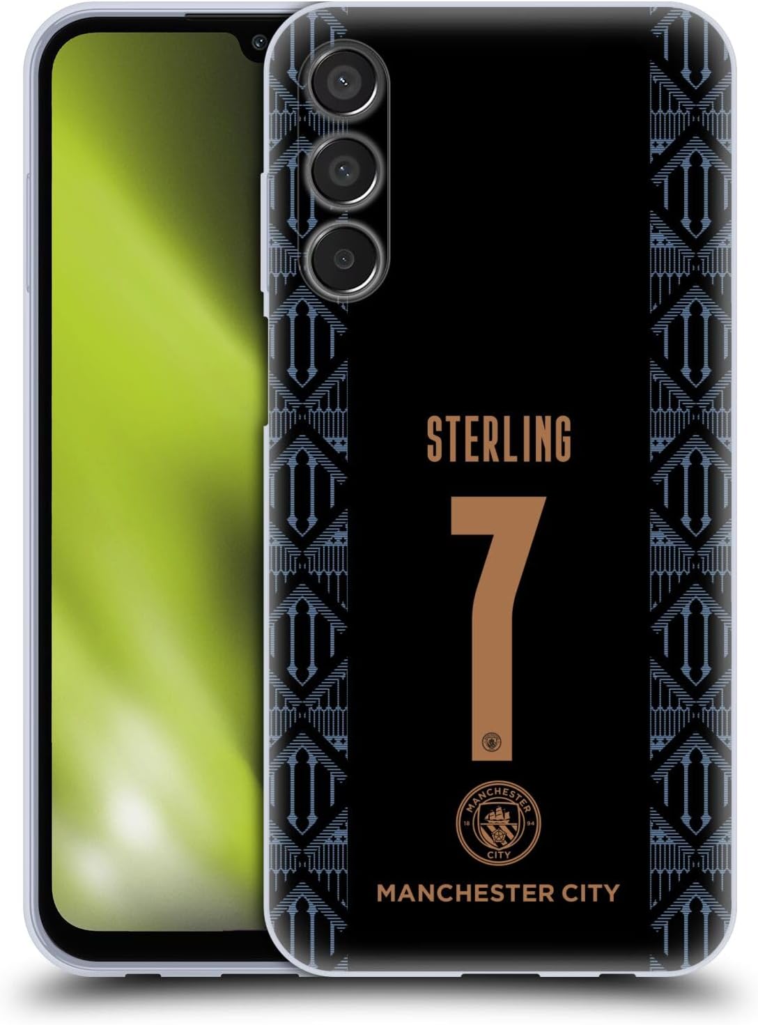 Head Case Designs Officially Licensed Manchester City Man City FC Raheem Sterling 2020/21 Players Away Kit Group 1 Soft Gel Case Compatible with Samsung Galaxy M15/F15 5G