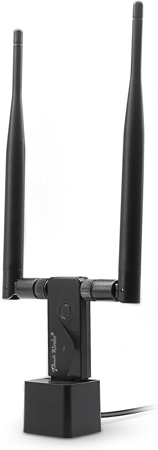 Panda Wireless® PAU09 N600 Dual Band (2.4GHz and 5GHz) Wireless N USB Adapter W/Dual 5dBi Antennas – Windows 7/8/10/11, Zorin, Mint, Ubuntu, openSUSE, Fedora, Centos, Kali and Raspbian