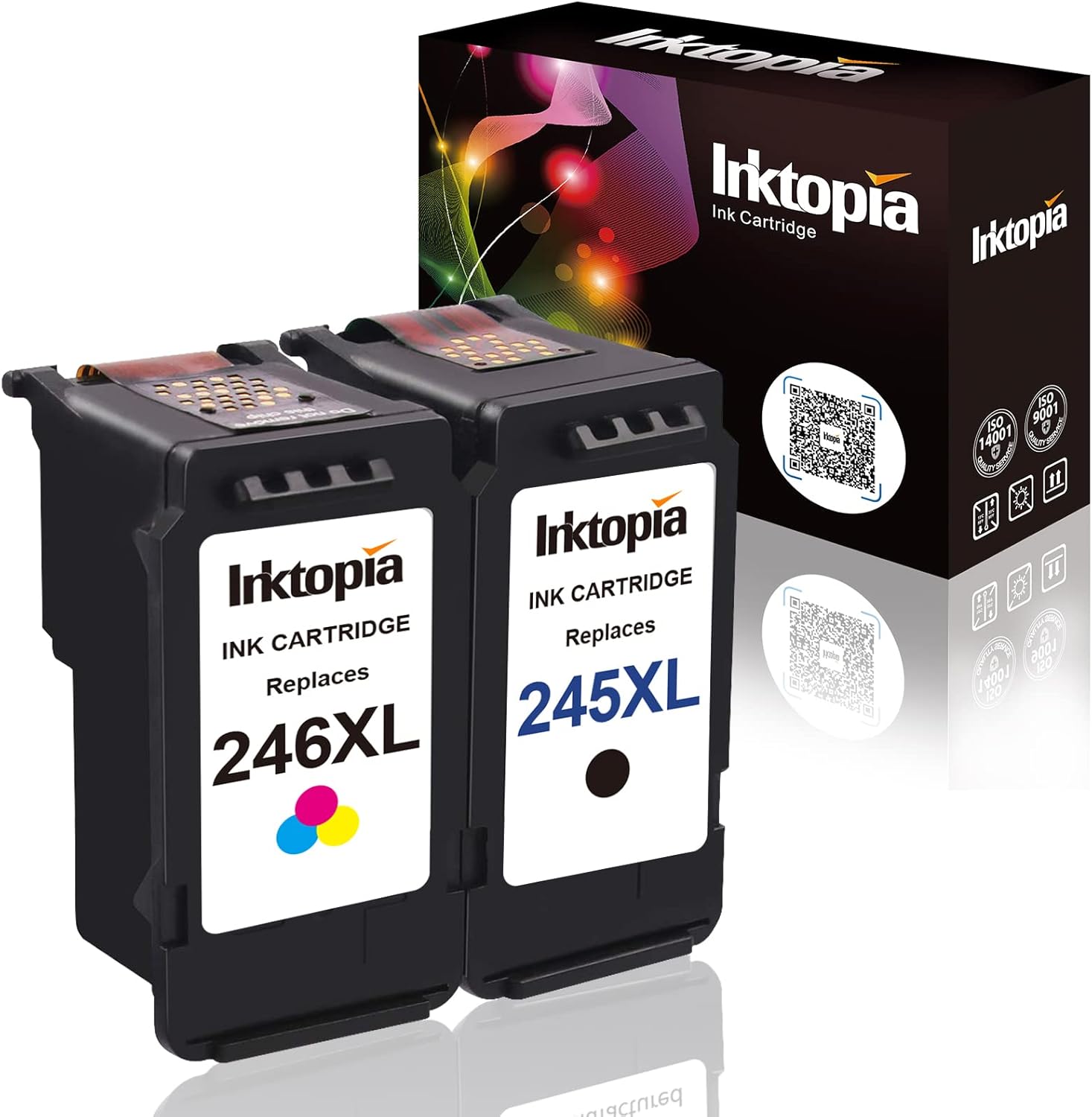 Inktopia Combo Compatible Ink Cartridge Replacement for Canon PG 245XL CL 246XL 245 XL 246 XL PG-243 CL-244 (1 Black 1 Color) Used in PIXMA iP2820 MG2420 MG2520 MG2922 MG2924 Printer