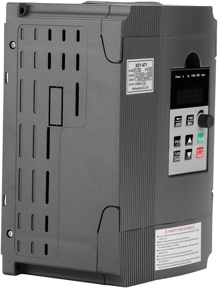 Variable Frequency Drive, AC 220V/1.5KW VFD Inverter Frequency Converter Variable Frequency Drive for Spindle Motor Speed Control Motor (Single-Phase Input, 3 Phase Output)