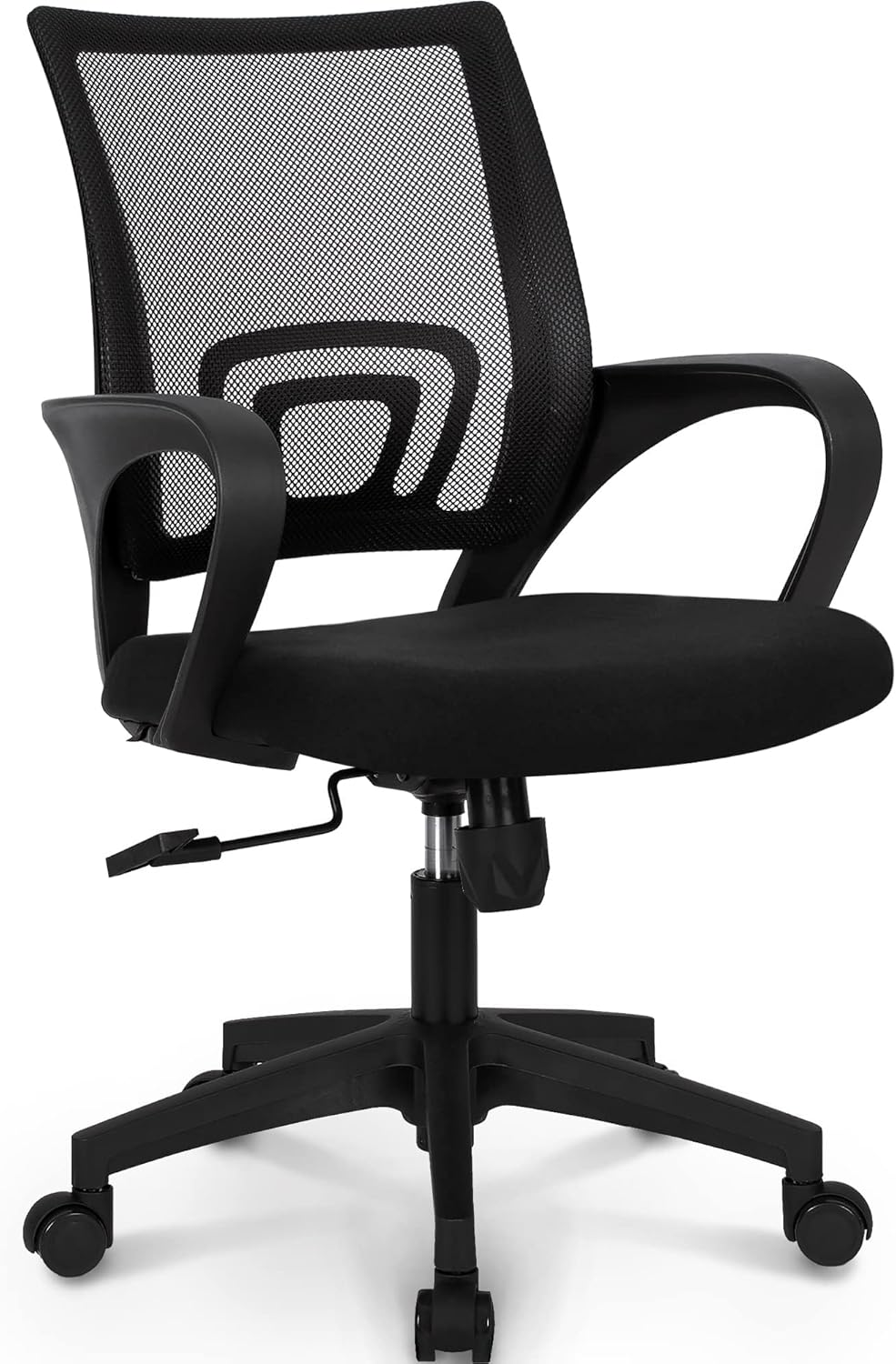 NEO CHAIR Office Chair Computer Desk Chair Gaming Ergonomic Mid Back Cushion Lumbar Support with Comfy Mesh Adjustable Swivel Rolling Home (Black)