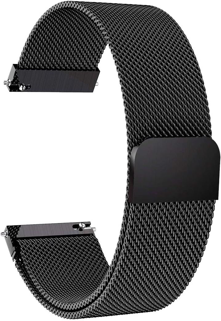 22mm Stainless Steel Magnetic Mesh Compatible for Samsung Galaxy Watch 46mm/Gear S3 Classic/Frontier/Huawei Watch 2Classic/GT/GT 2/ Quick Release Replacement Sports Straps