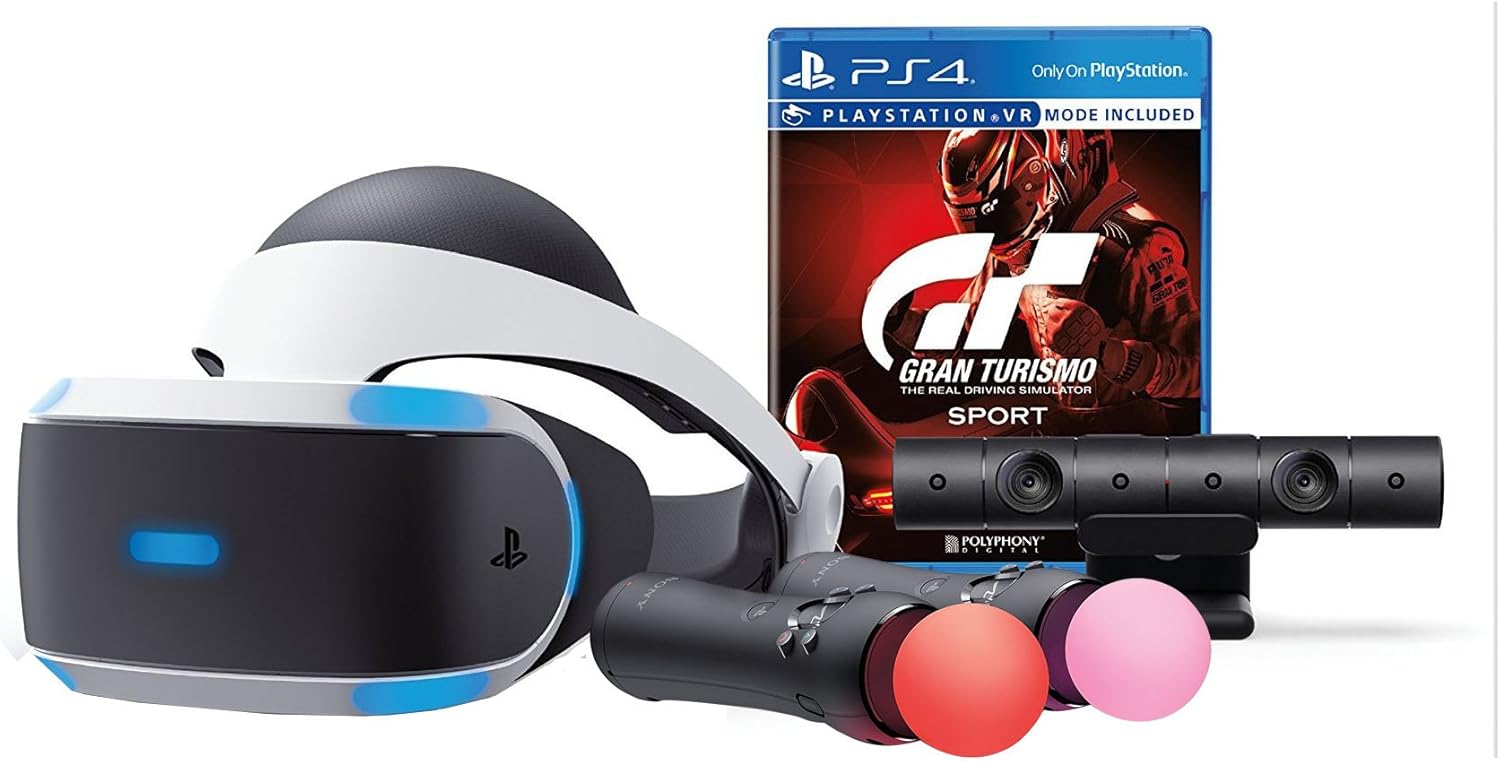 PlayStation VR Bundle (2 Items)- Gran Turismo Sport Bundle and PlayStation Move Motion Controllers – Two Pack