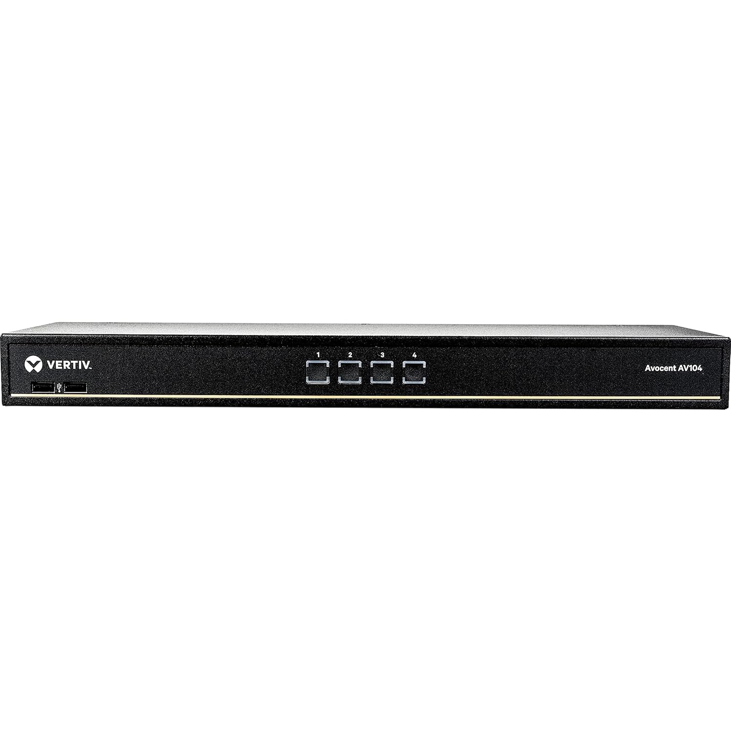 Vertiv Avocent 1×4 Rackmount or Desktop, Single-User KVM Switch with USB, Touch Button and Hotkey Switching, Cascade Support and Internal Power Supply, Ideal for Small Data Centers (AV104-400)