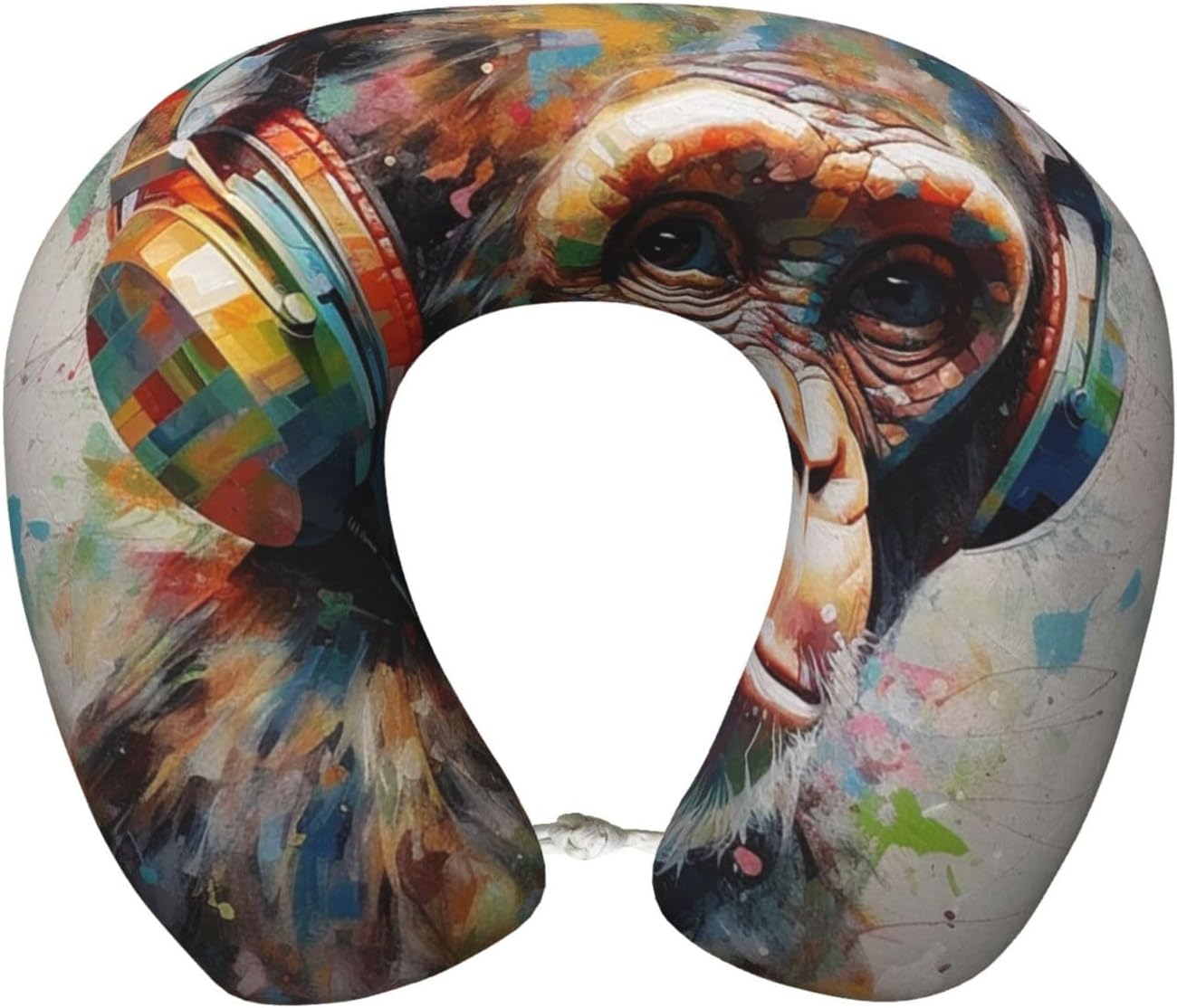 Travel Neck Pillow U Shape Memory Foam Travel Pillow Music Monkey Airplane Pillow for Sleeping Comfortable Support Pillow for Head Support Neck Pillows for Trains Self-Driving Cars Travel Essentials