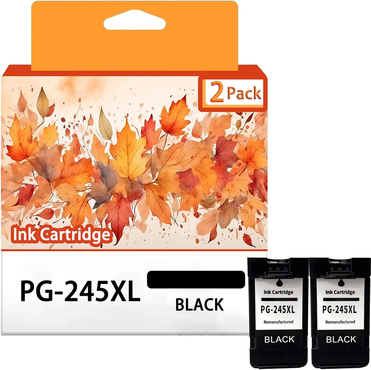 PG-245XL CL-246XL Ink Cartridges Compatible for Canon PG-245 CL-246 XL Ink Cartridge Work for Canon Pixma IP2820 MG2420 MG2520 MG2555 MG2920 MG2922 MG3020 MX490 Printer,Black x2