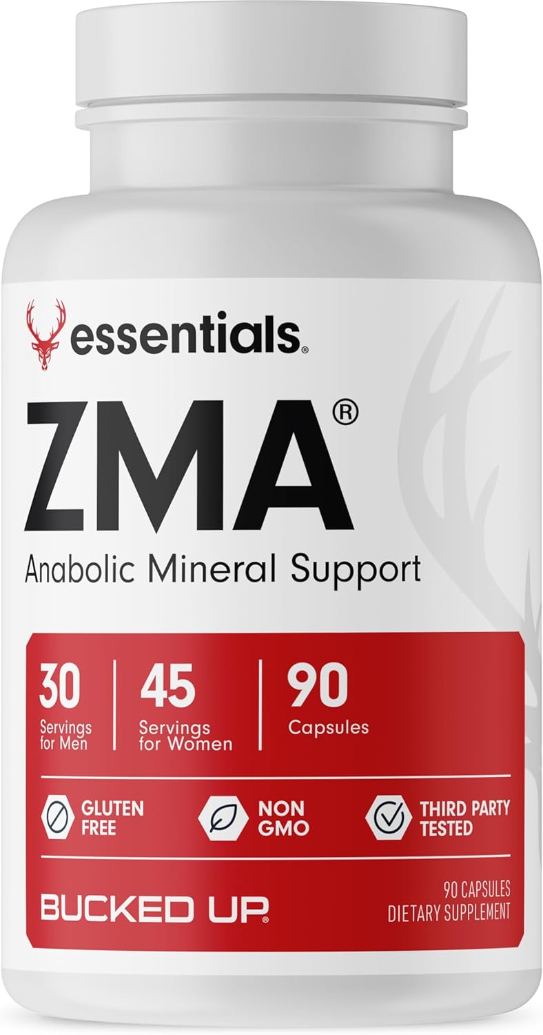 Bucked Up ZMA Capsules, Anabolic Mineral Support – Bucked Up Essentials (30-45 Servings, 90 Capsules)