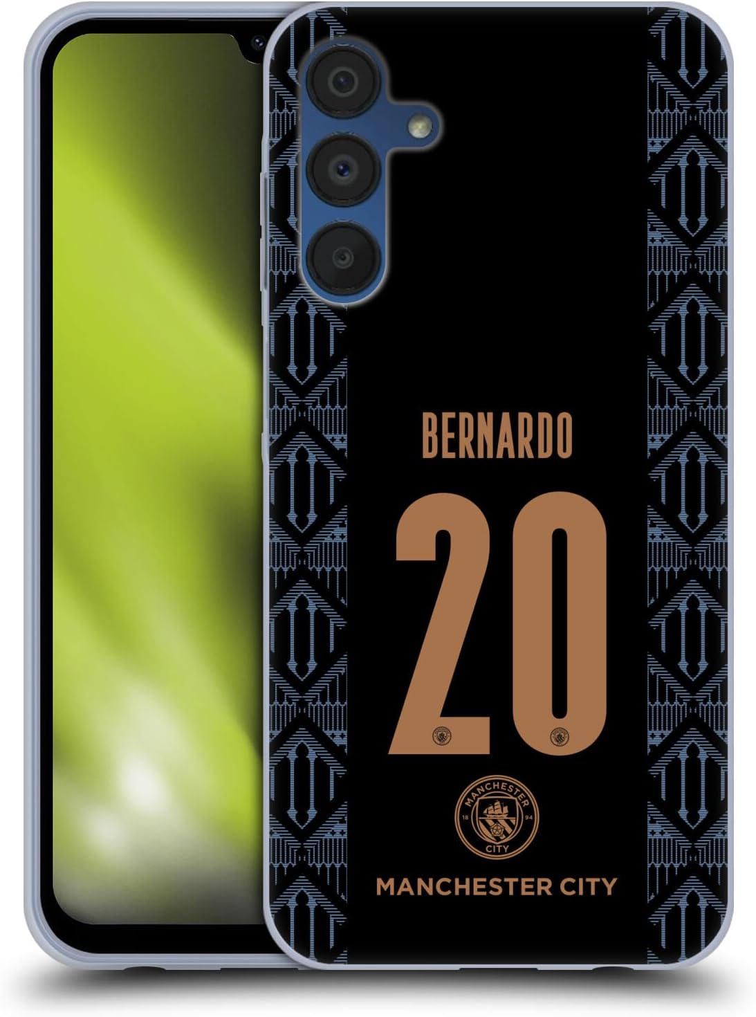 Head Case Designs Officially Licensed Manchester City Man City FC Bernardo Silva 2020/21 Players Away Kit Group 1 Soft Gel Case Compatible with Samsung Galaxy A15