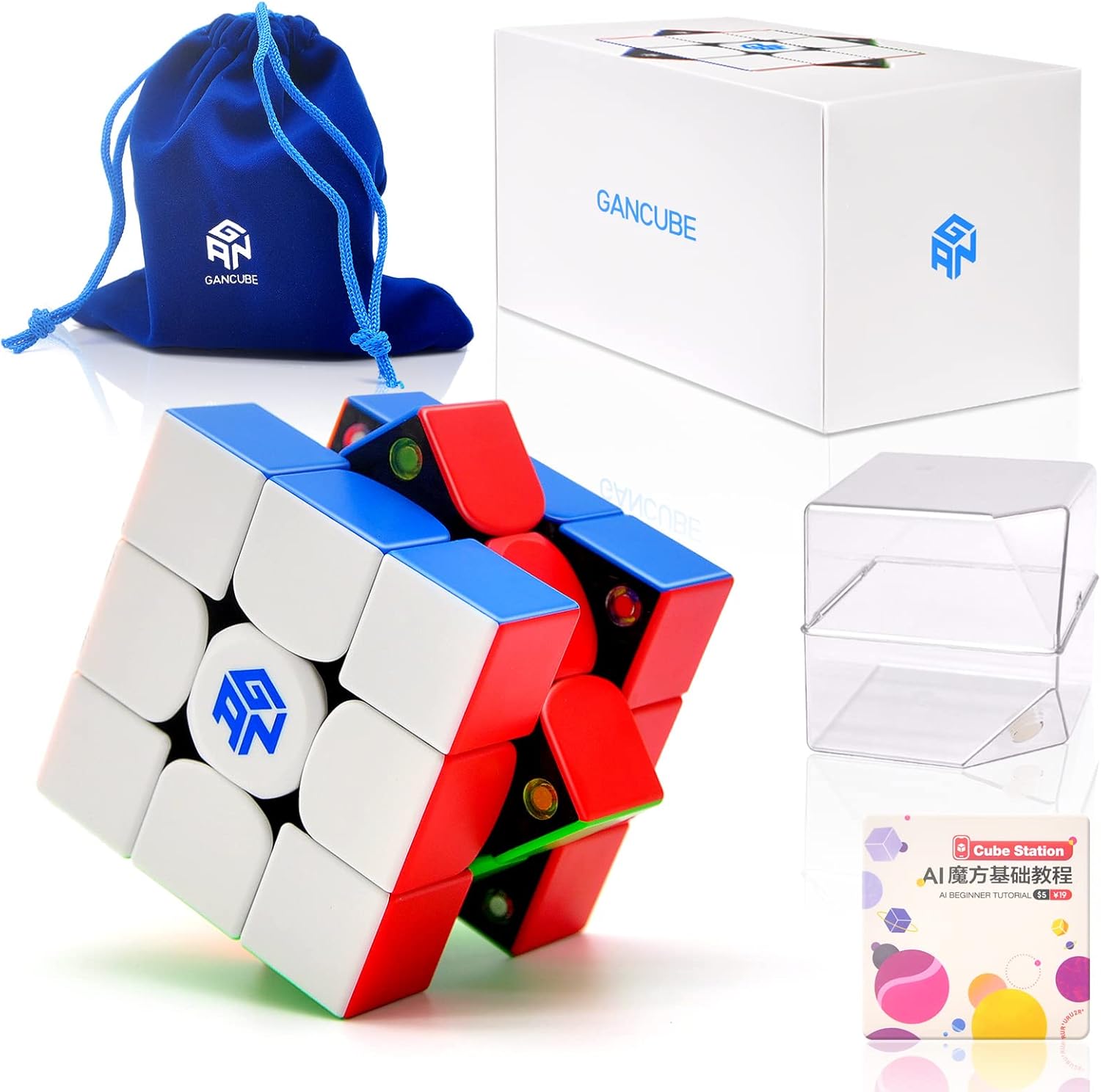 GAN 356 M Magnetic Speed Cube,3x3x3 Smooth and Fast Magic Cube Stickerless,Puzzle Cube Toy Gift for Kids,Children,Adults,Easter Basket Stuffers