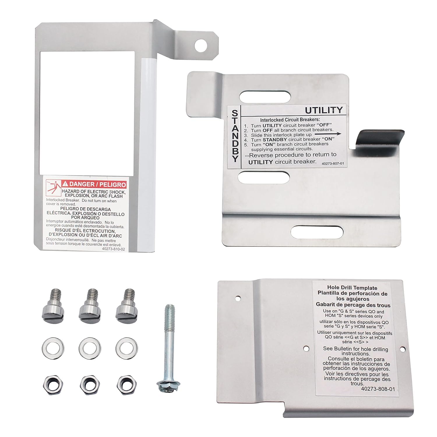 Generator Interlock Kit Replacement for HOMRBGK2C Compatible with Homeline Outdoor 150A-225A Main Breaker Load Centers, Used with QOM2 Frame Size Main Breaker and Generator Breaker, 2-Pole